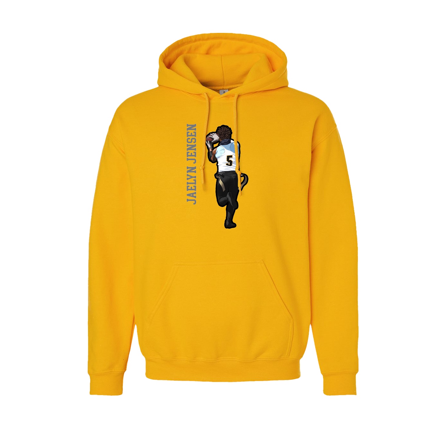 Youth Hoodie — Name Vertical in Gold