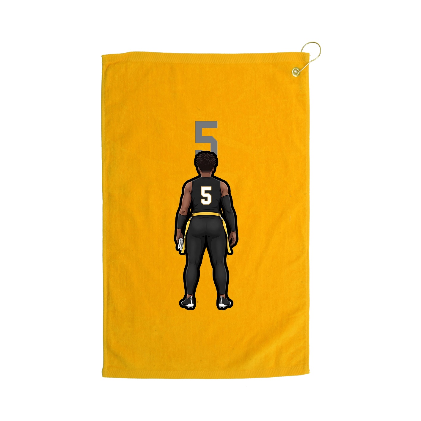 Golf Towel — Number Top in Gold