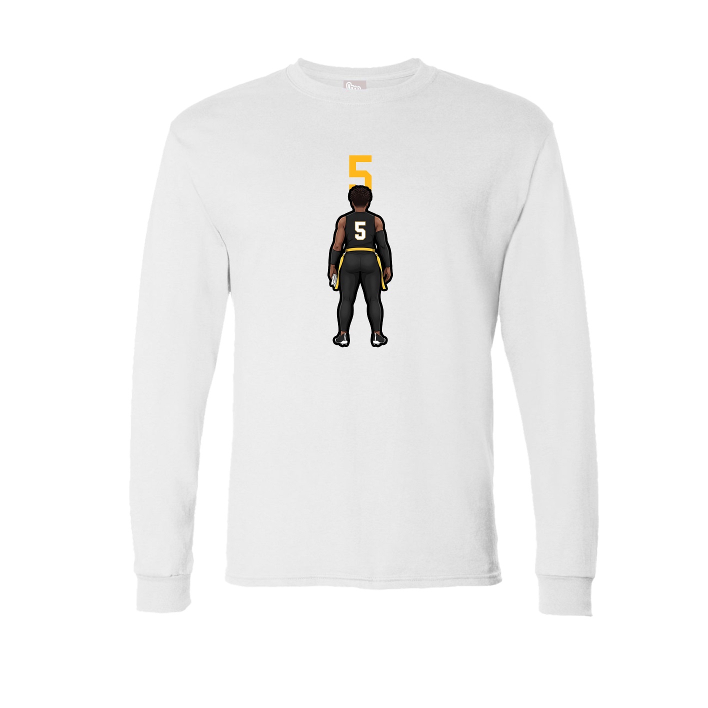 Long Sleeve Tee — Number Top in White