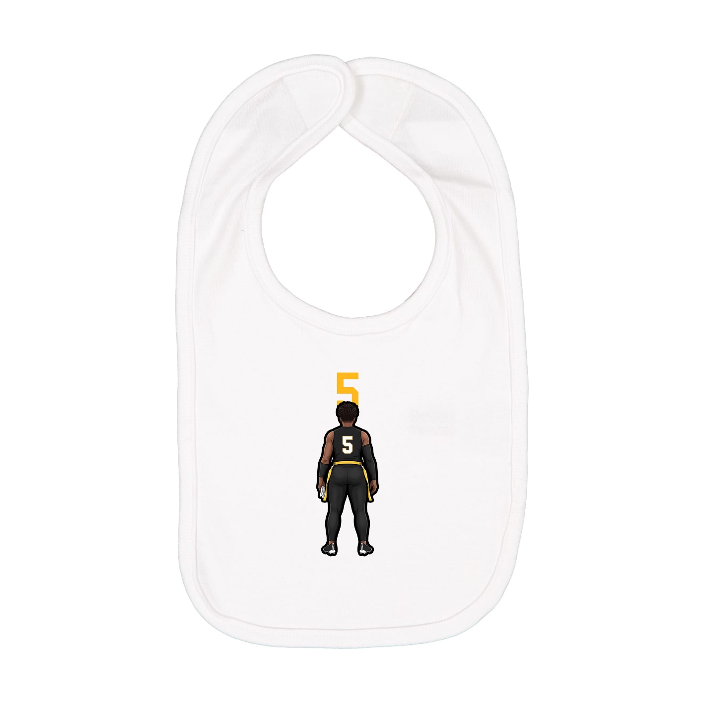 Infant Bib — Number Top in White