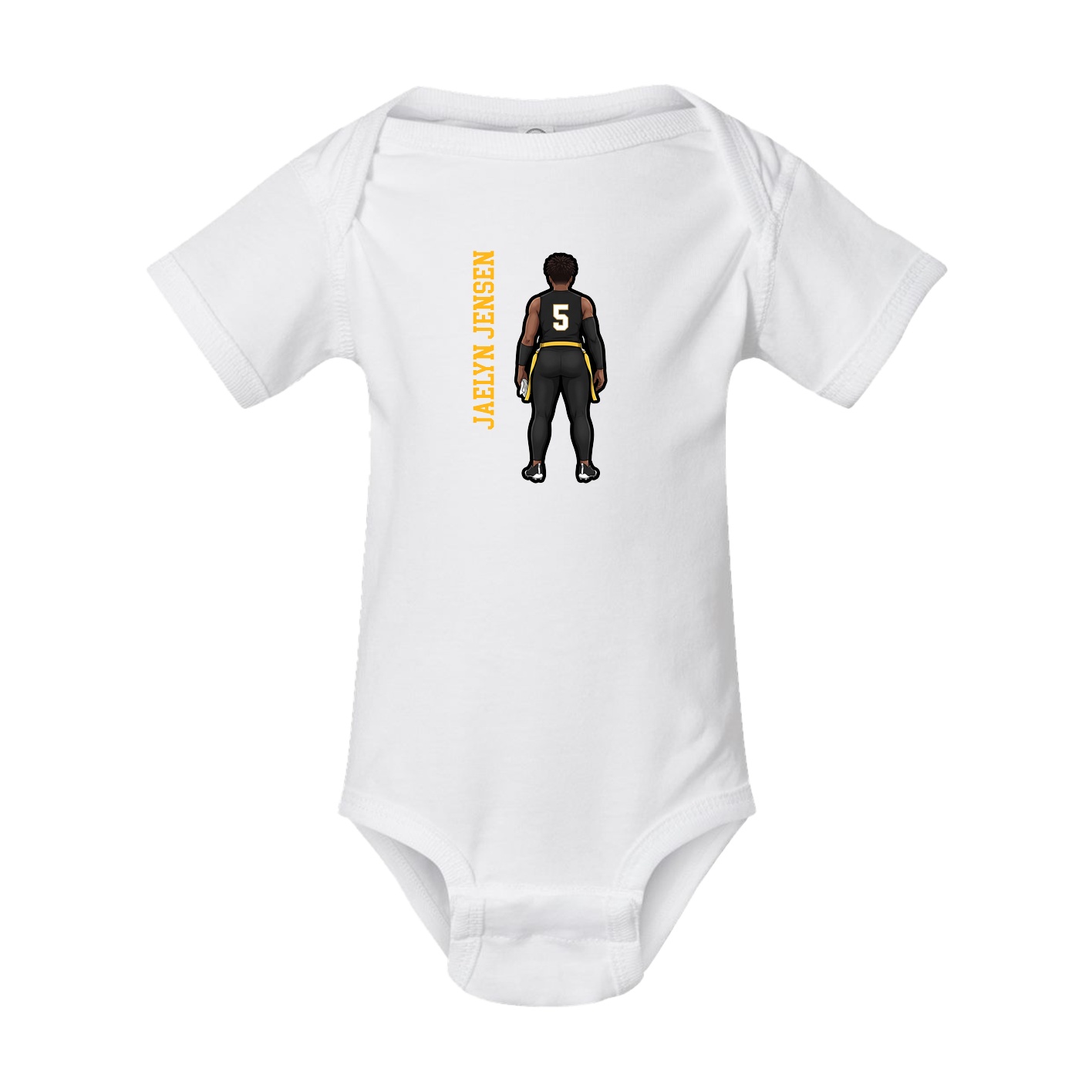 Baby Onesie — Name Vertical in White