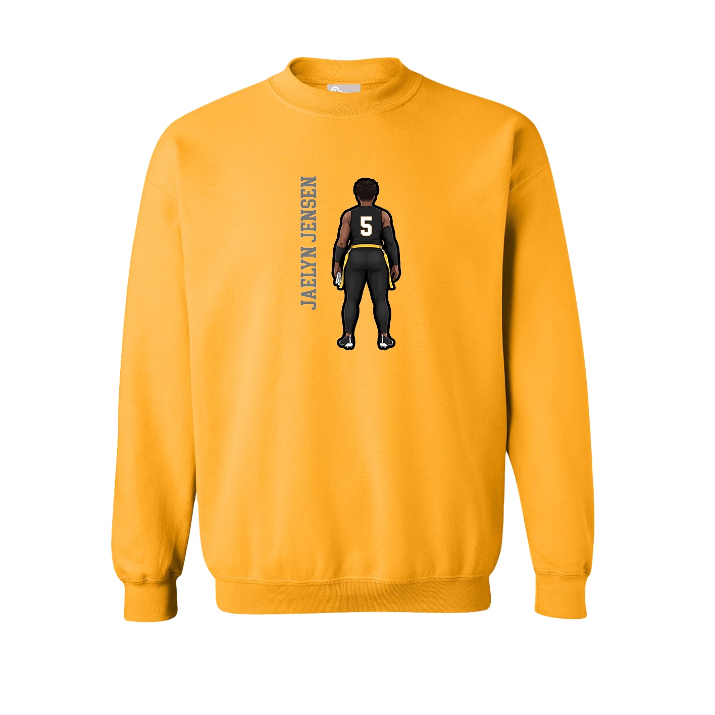 Fleece Crew — Name Vertical in Gold