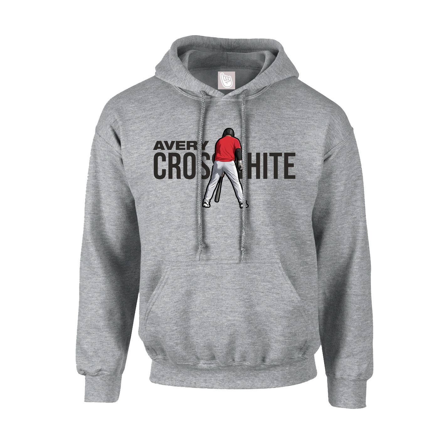 Hoodie — Player Name in Grey