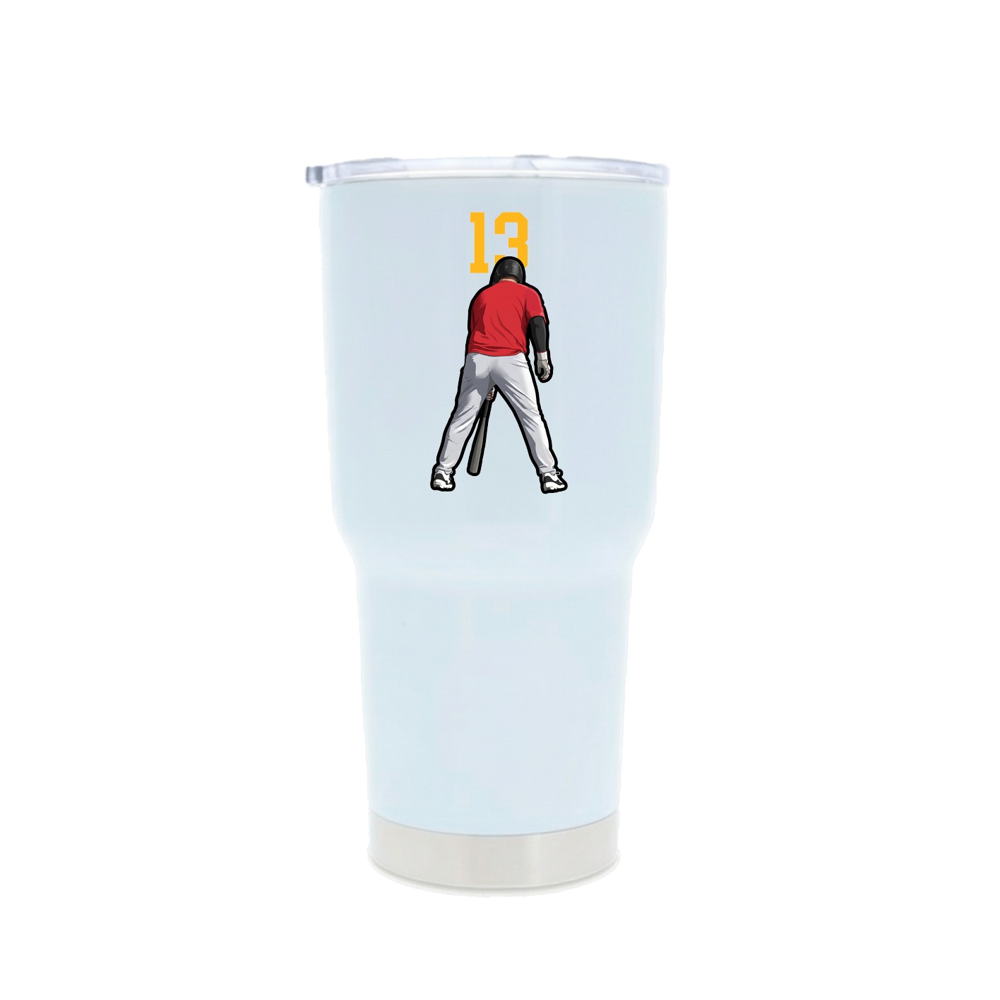 30oz Stainless Steel Tumbler — Number Top in White