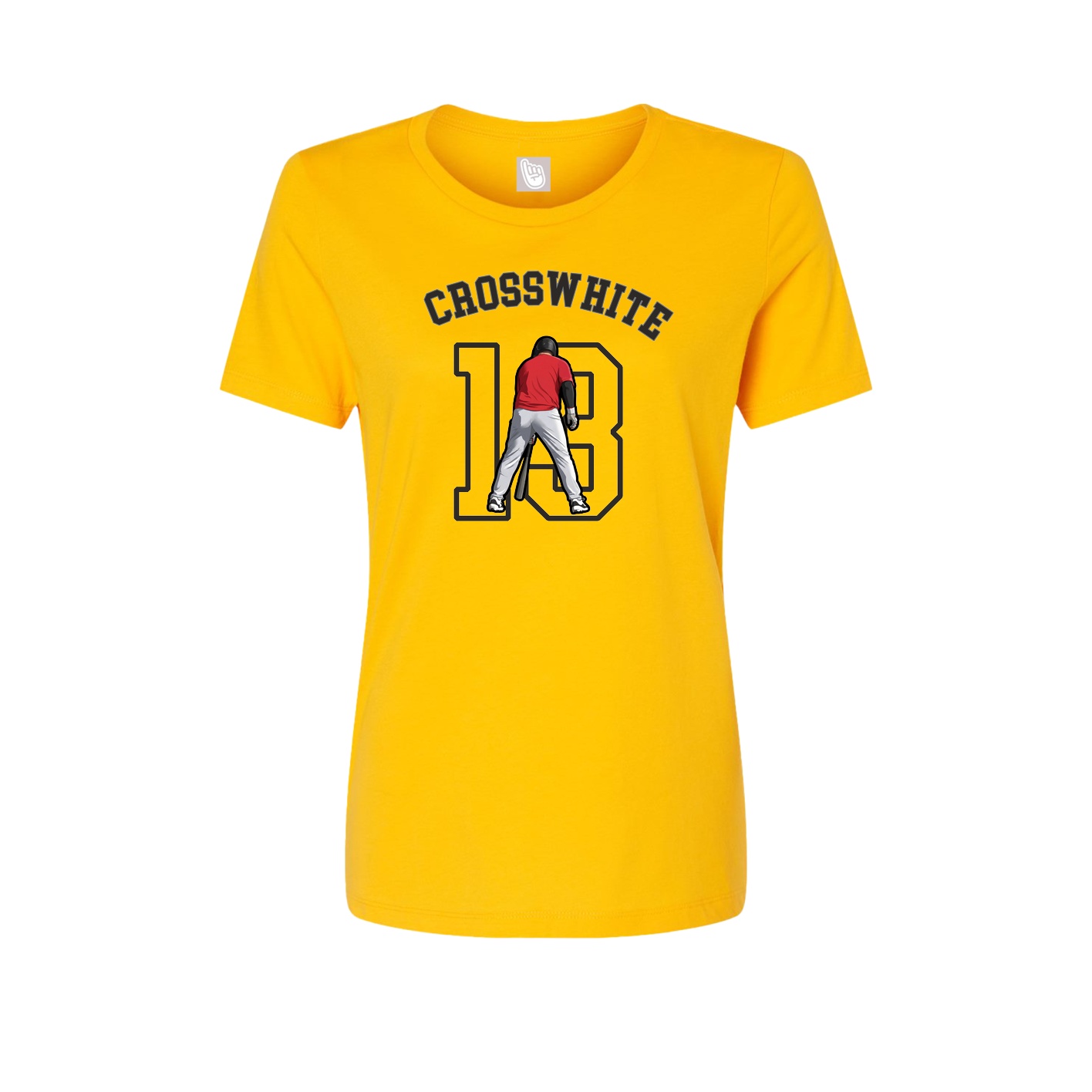 Fitted Women's Tee — Shirsey Arch in Gold