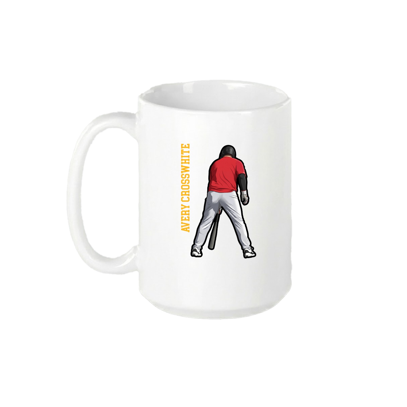 15oz Coffee Mug — Name Vertical in White