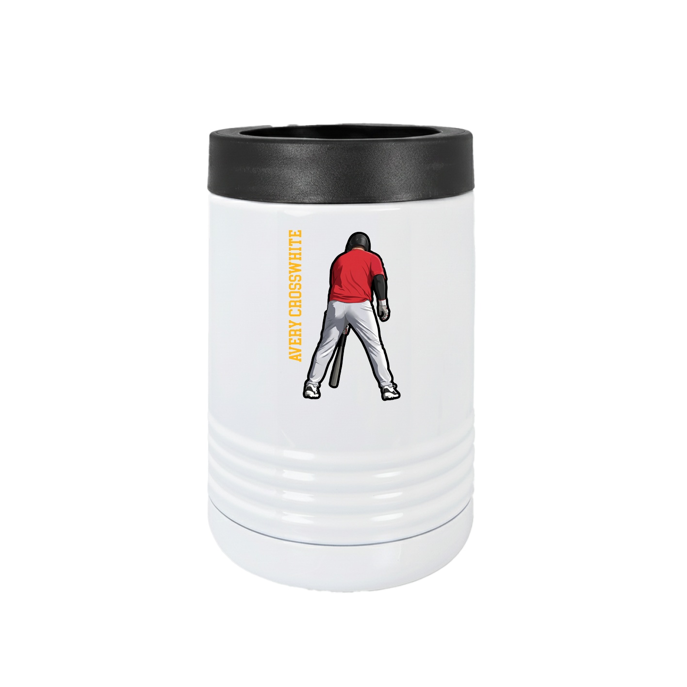 Beverage Holder — Name Vertical in White
