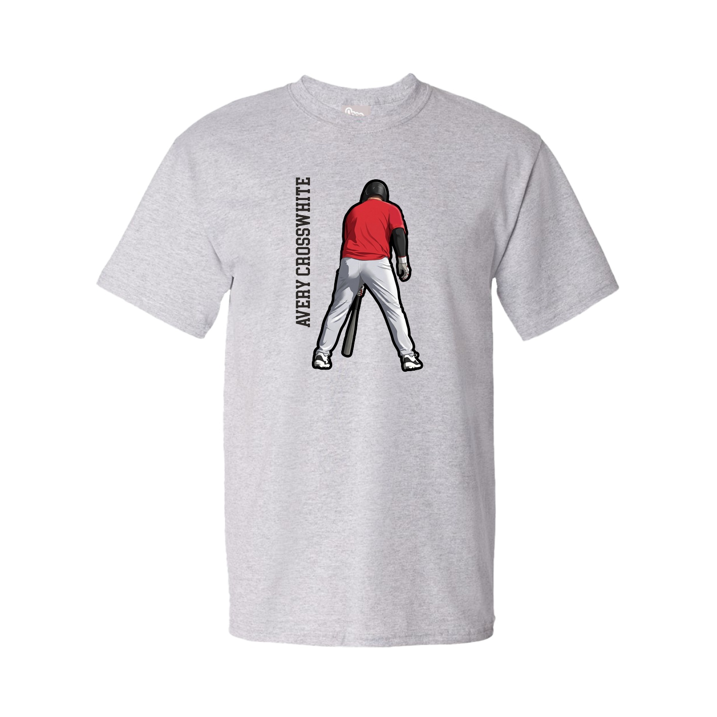 Tee — Name Vertical in Grey