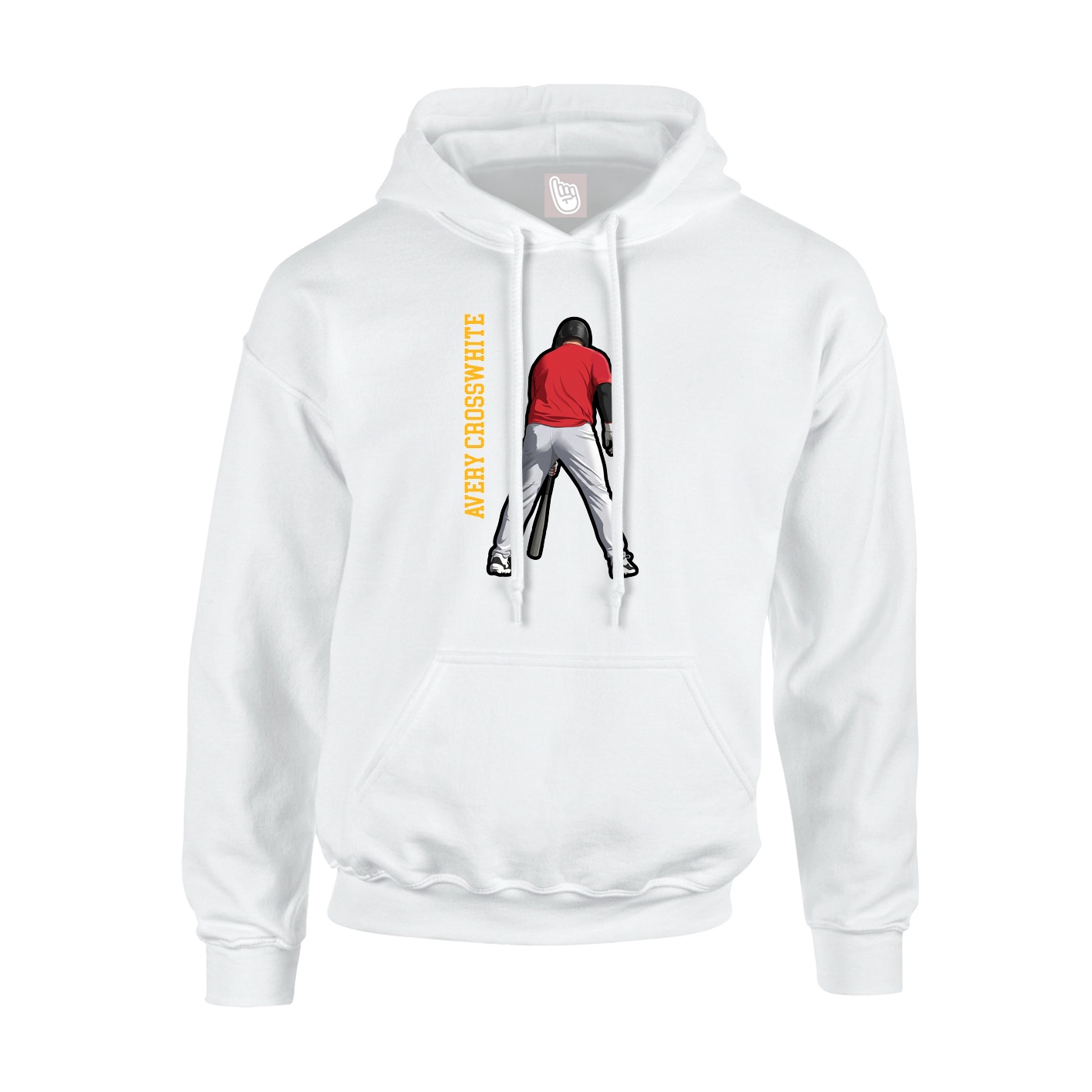 Hoodie — Name Vertical in White