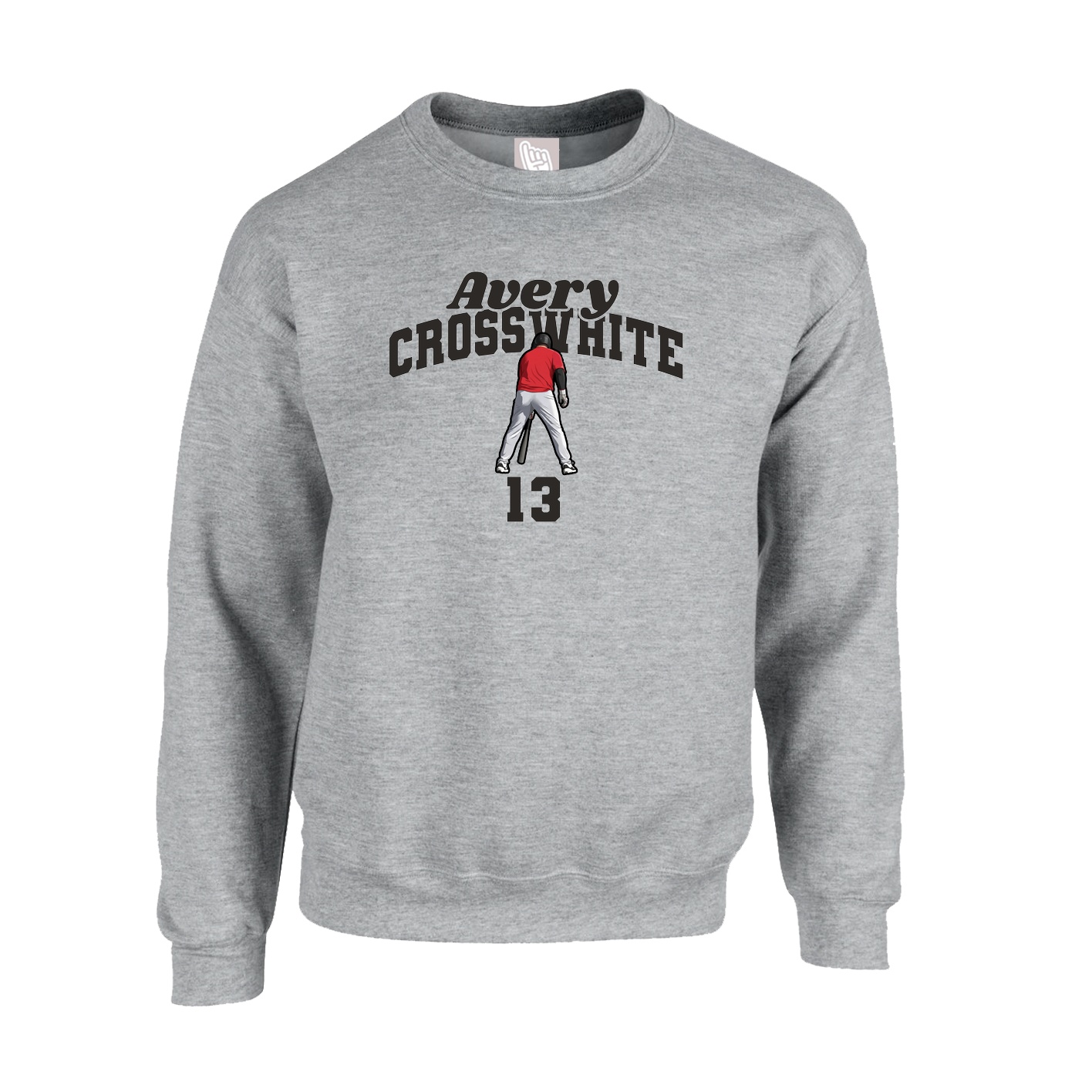Fleece Crew — Signature Arch in Grey