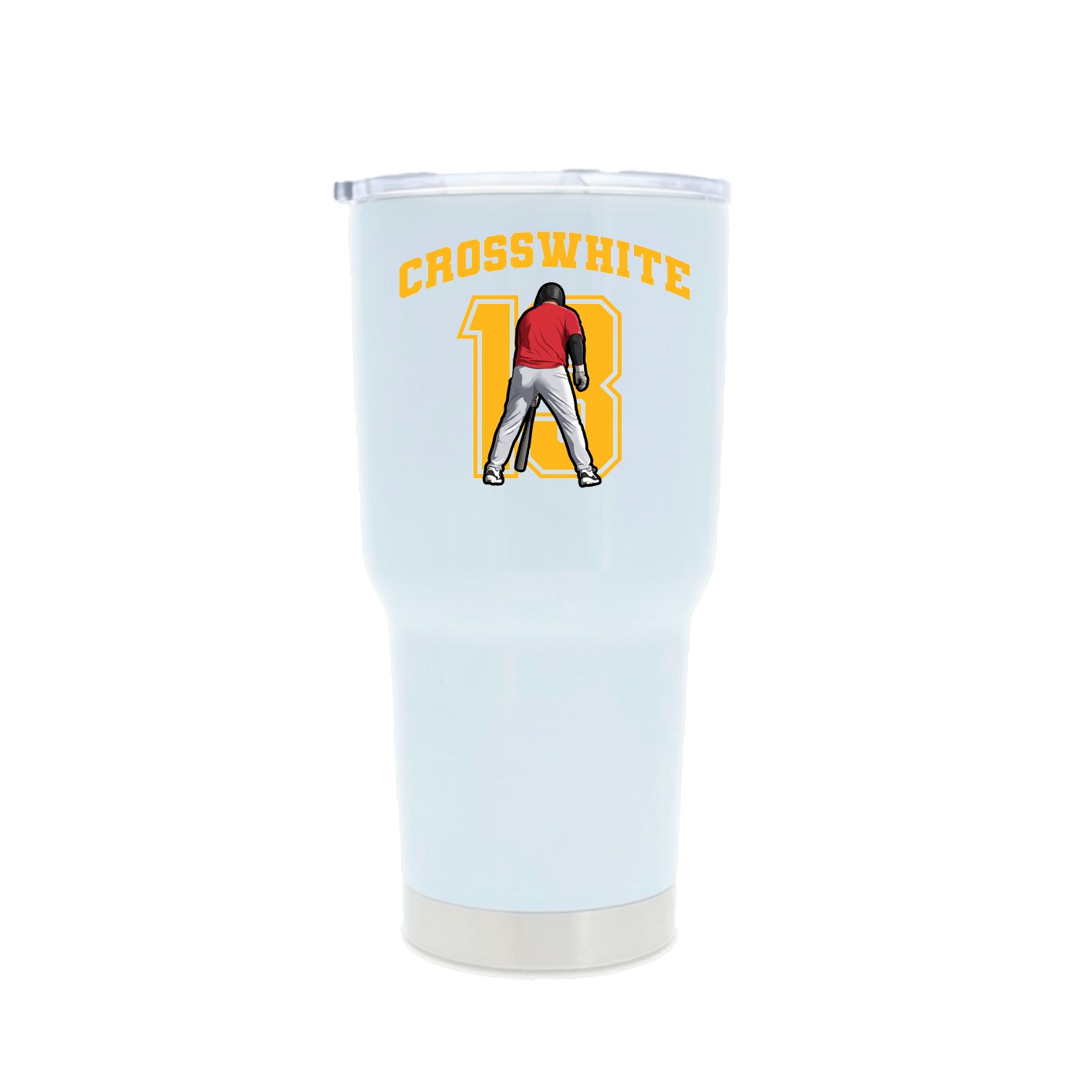 30oz Stainless Steel Tumbler — Number in White