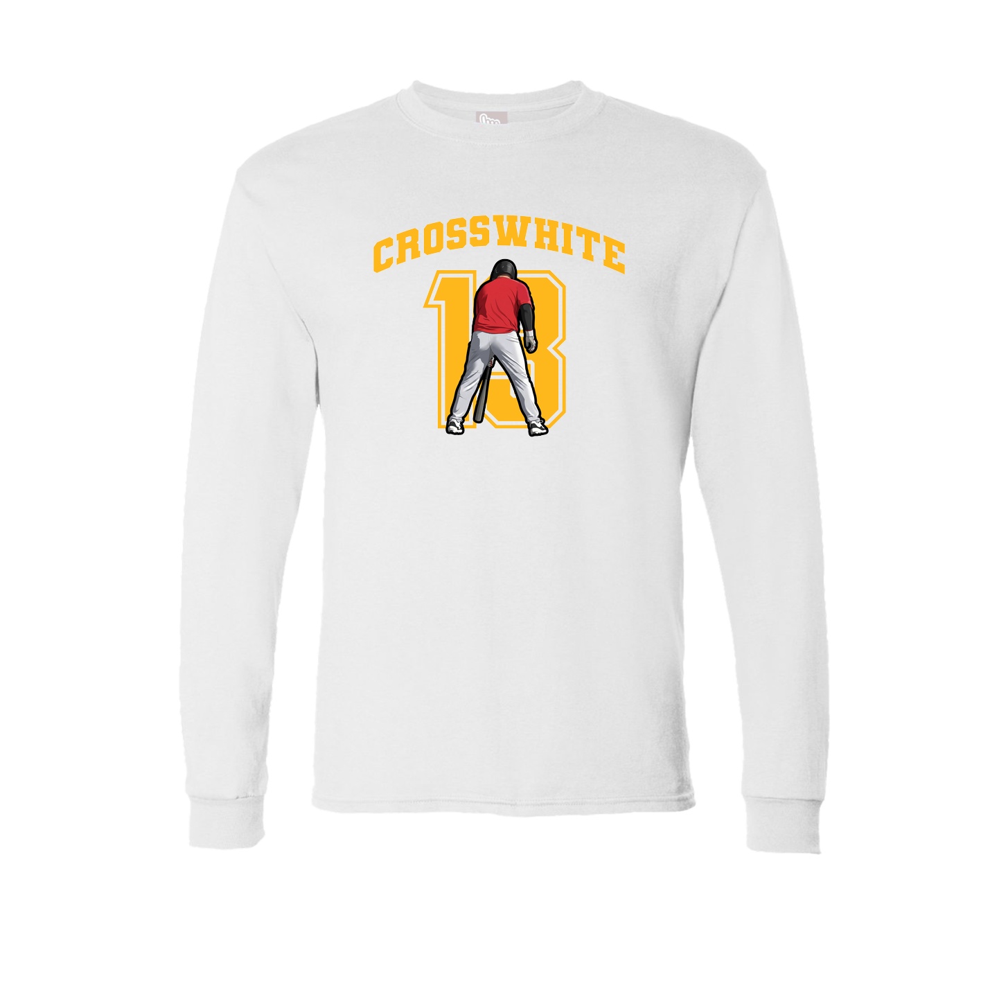 Long Sleeve Tee — Number in White