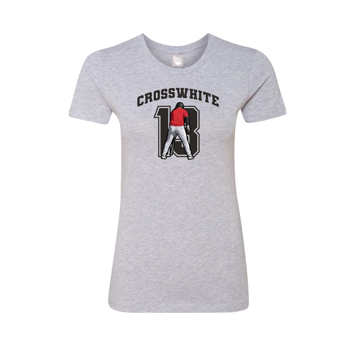 Fitted Women's Tee — Number in Grey