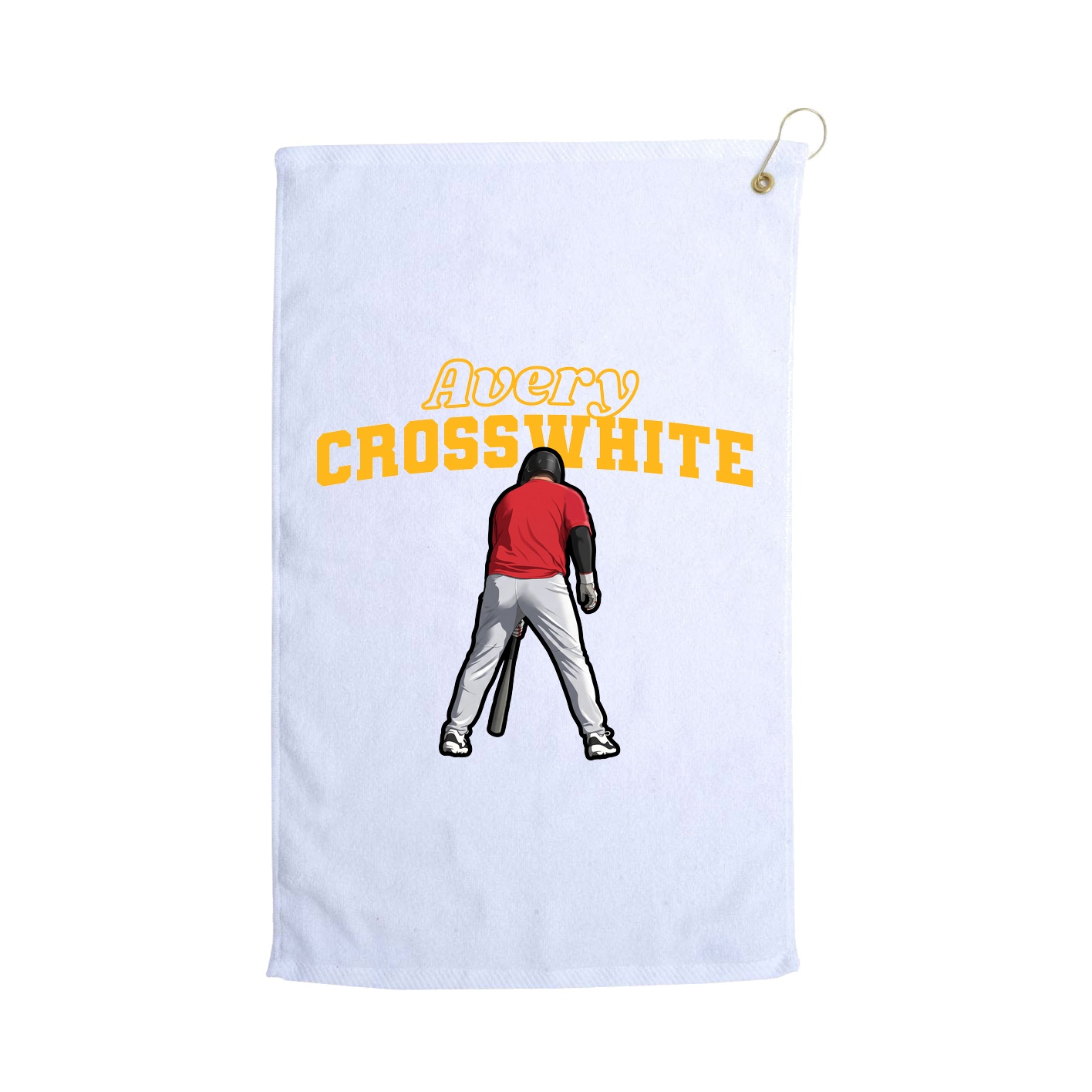 Golf Towel — Name Arch in White