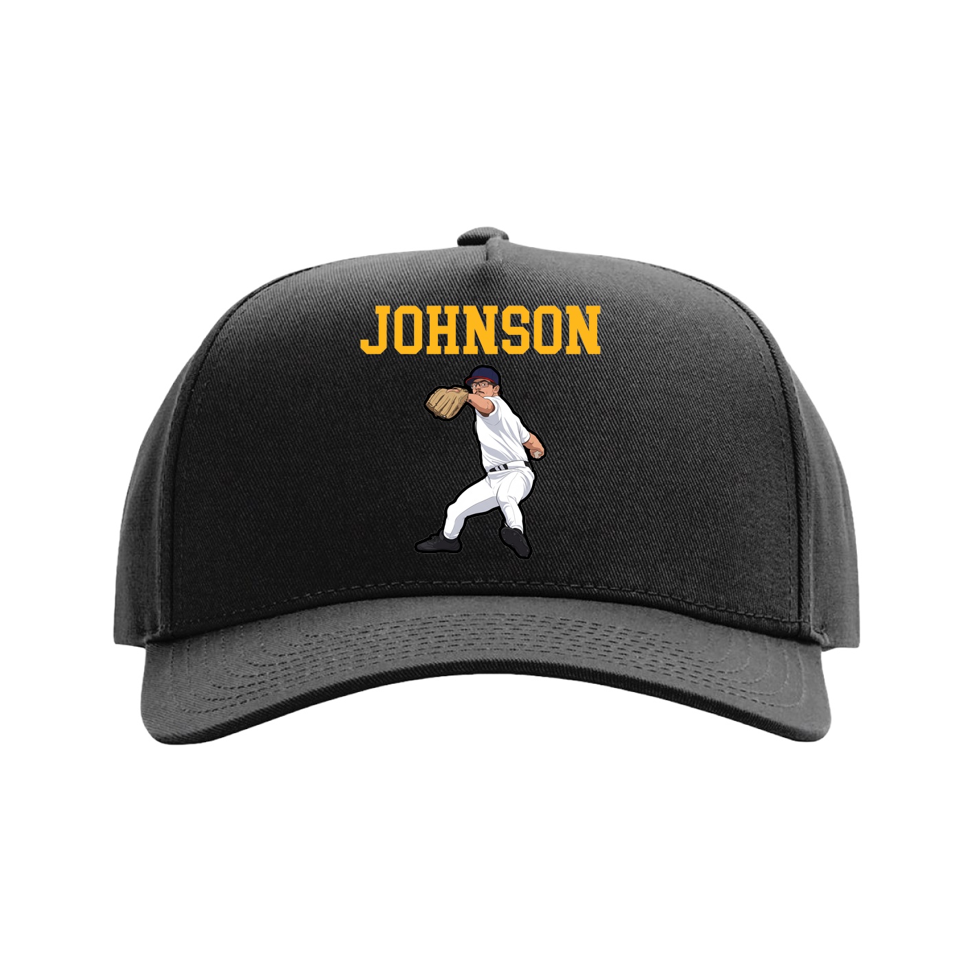 Full Fabric Five-Panel Champ Cap — Shirsey in Black