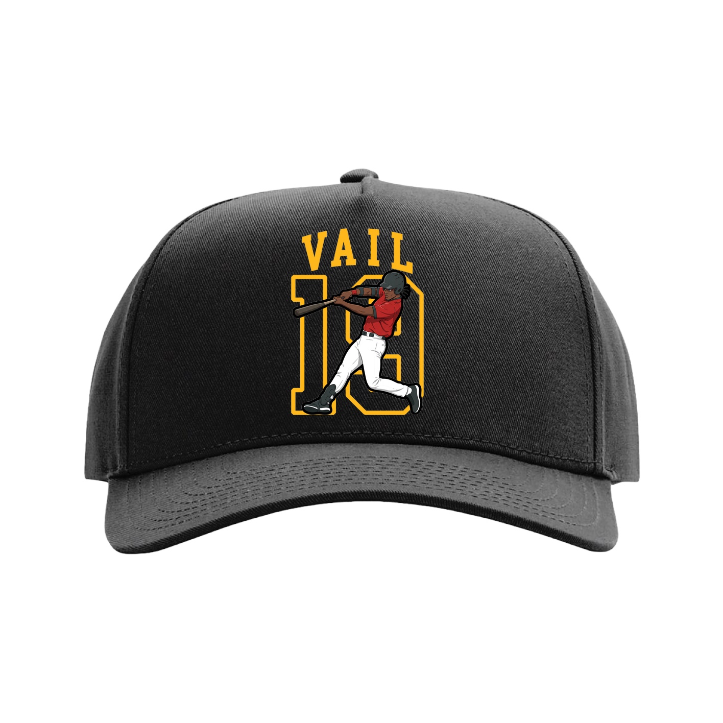 Full Fabric Five-Panel Champ Cap — Shirsey in Black