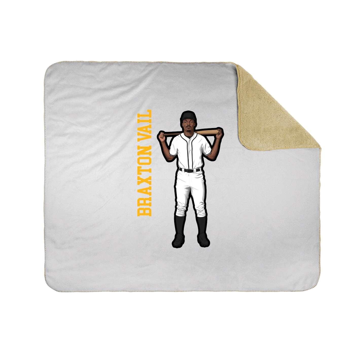Throw Blanket — Name Vertical in White