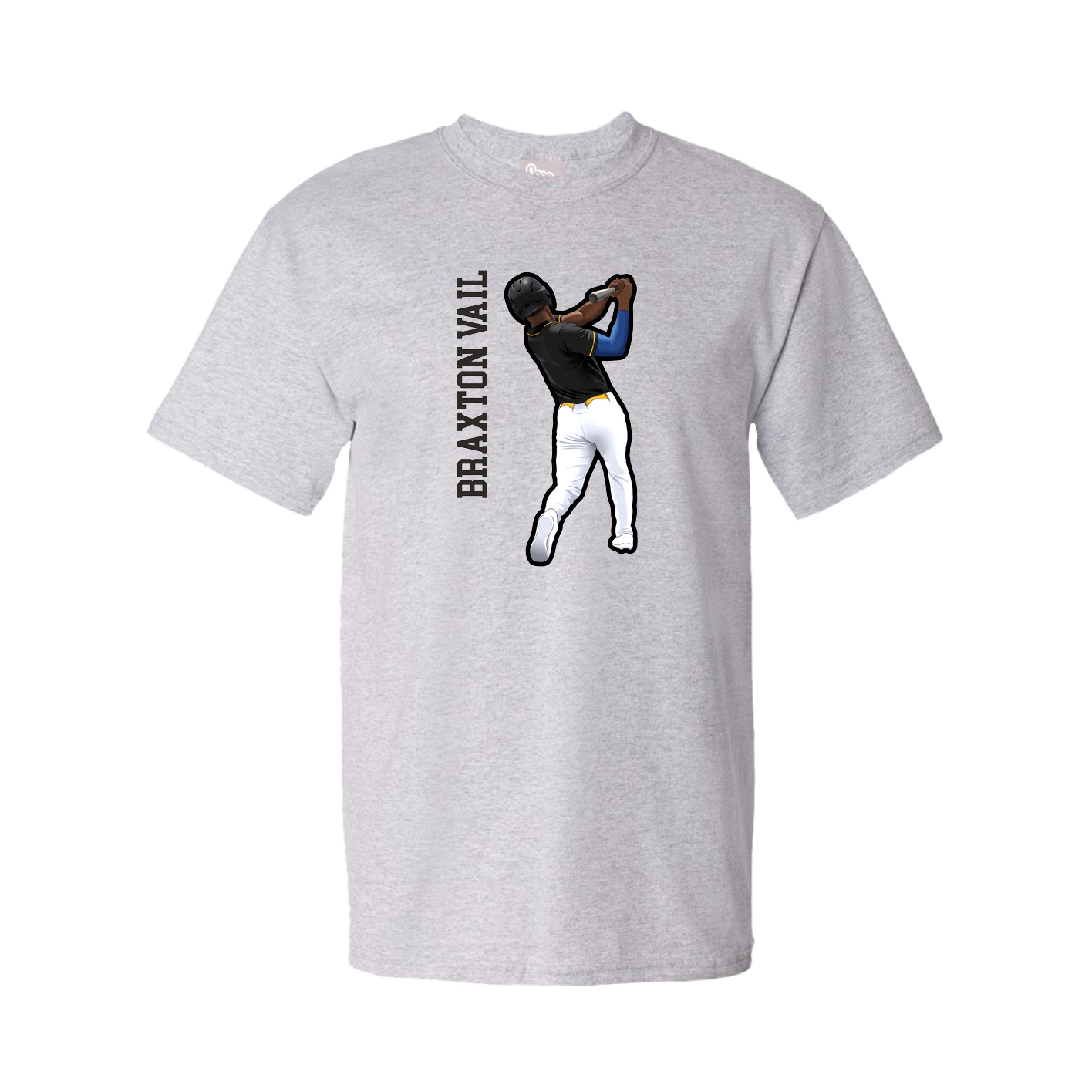 Tee — Name Vertical in Grey