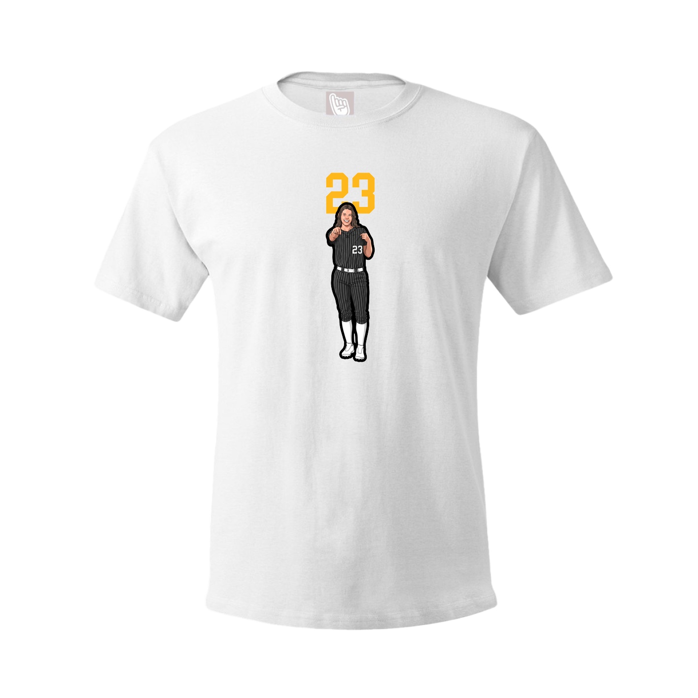 Youth Tee — Number Top in White