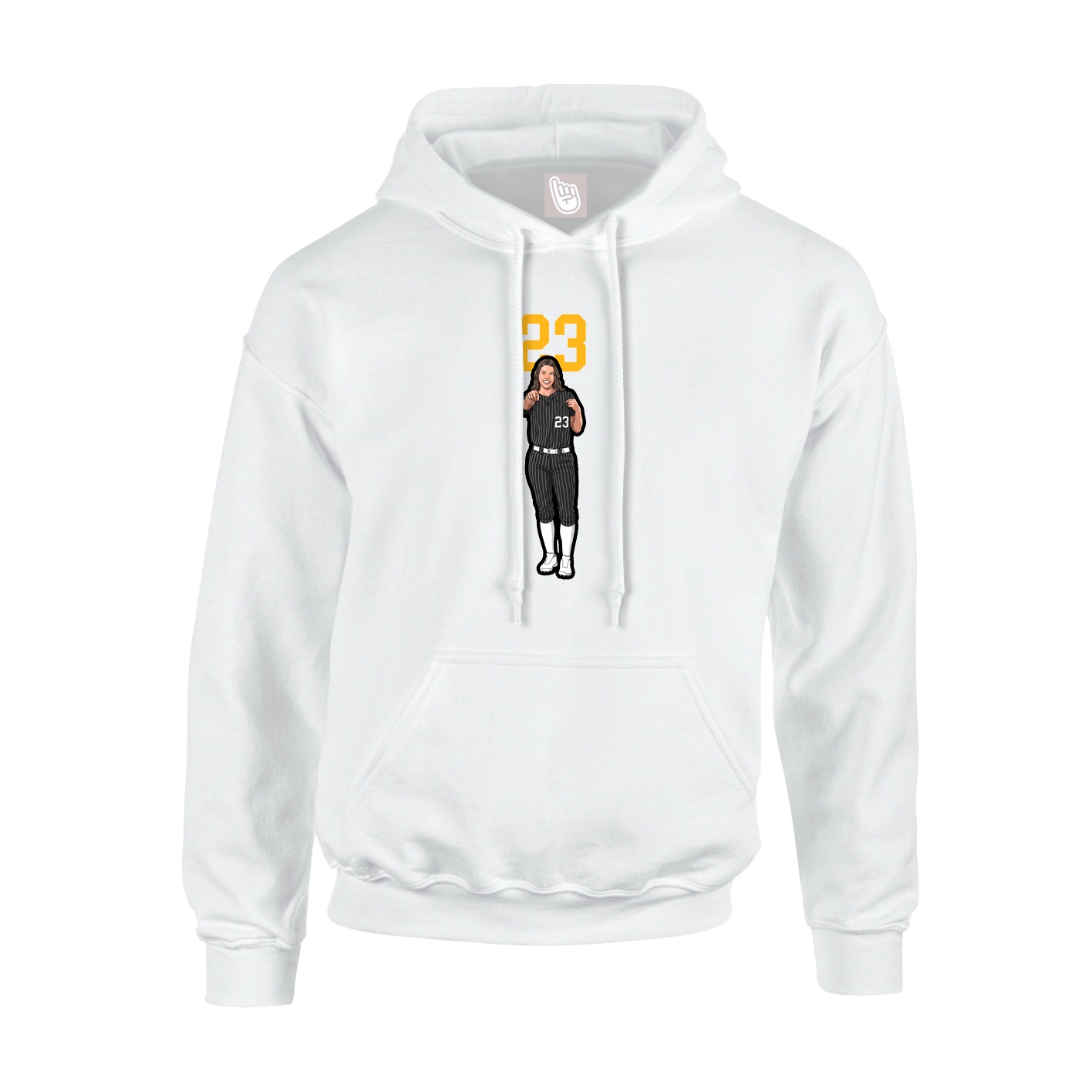 Hoodie — Number Top in White