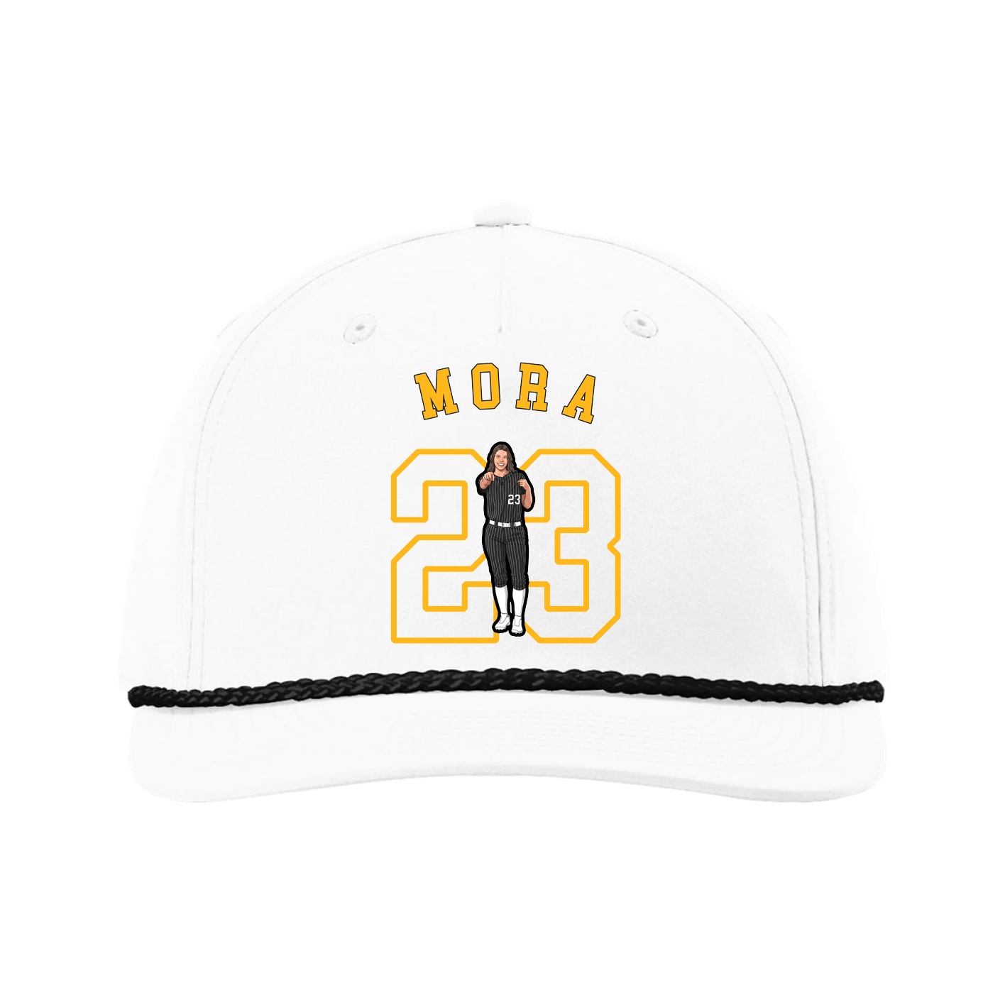 Five-Panel Classic Rope Cap — Shirsey Arch in White