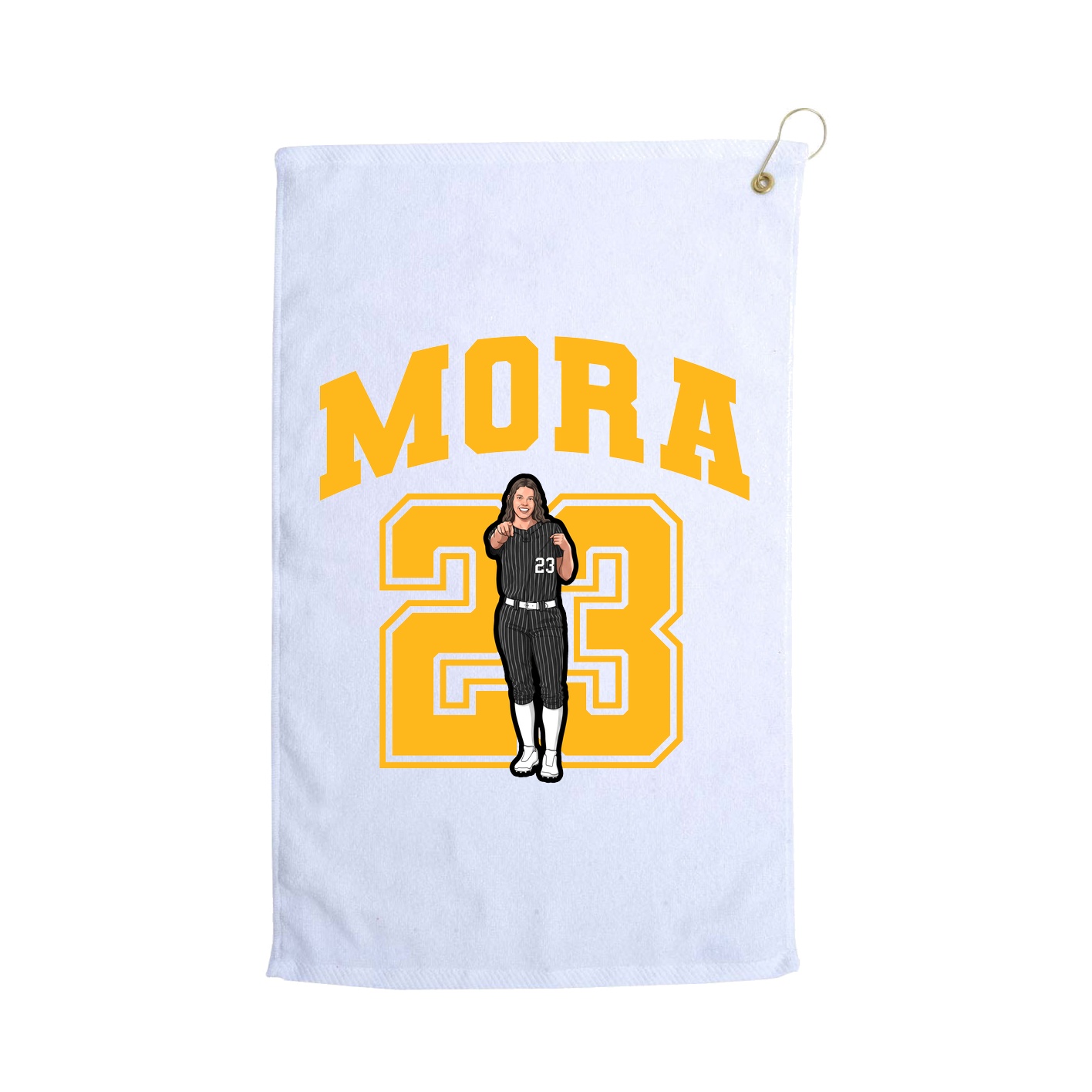 Golf Towel — Number in White