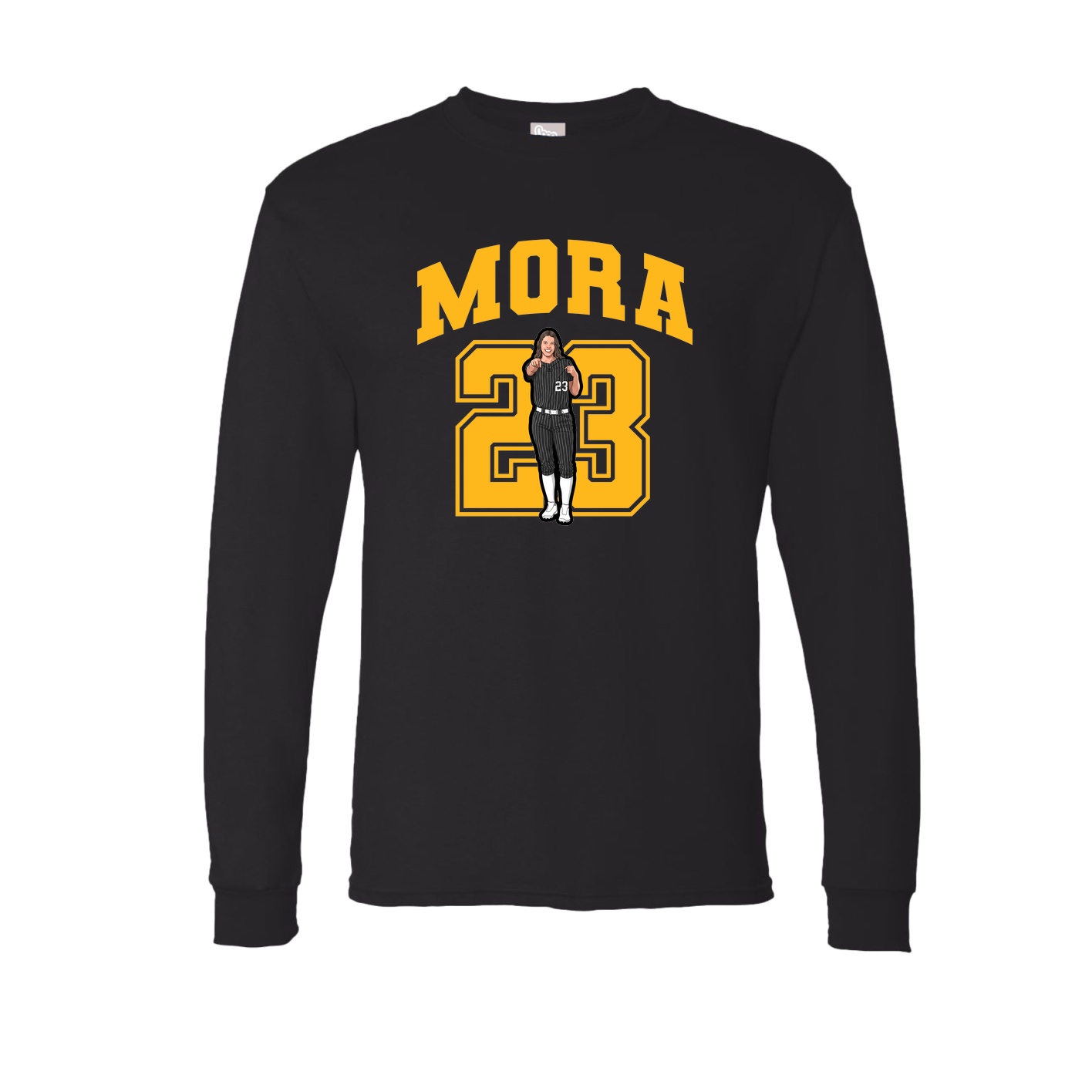 Long Sleeve Tee — Number in Black