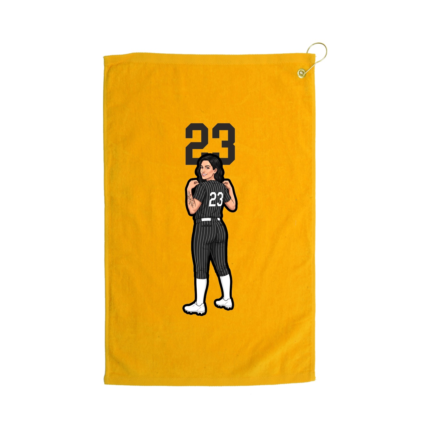 Golf Towel — Number Top in Gold