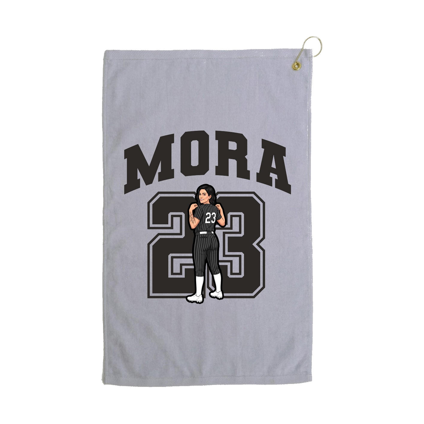 Golf Towel — Number in Grey