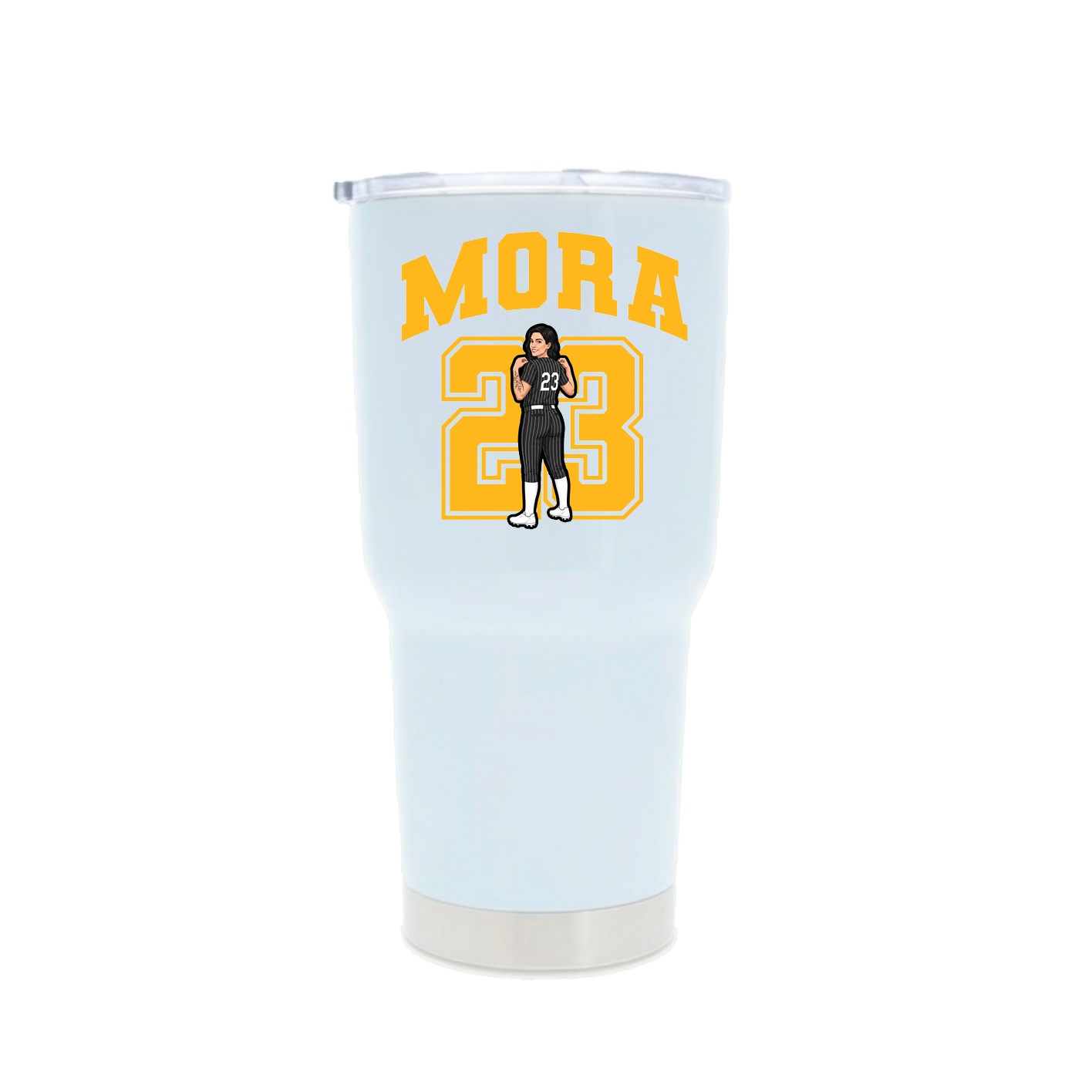 30oz Stainless Steel Tumbler — Number in White