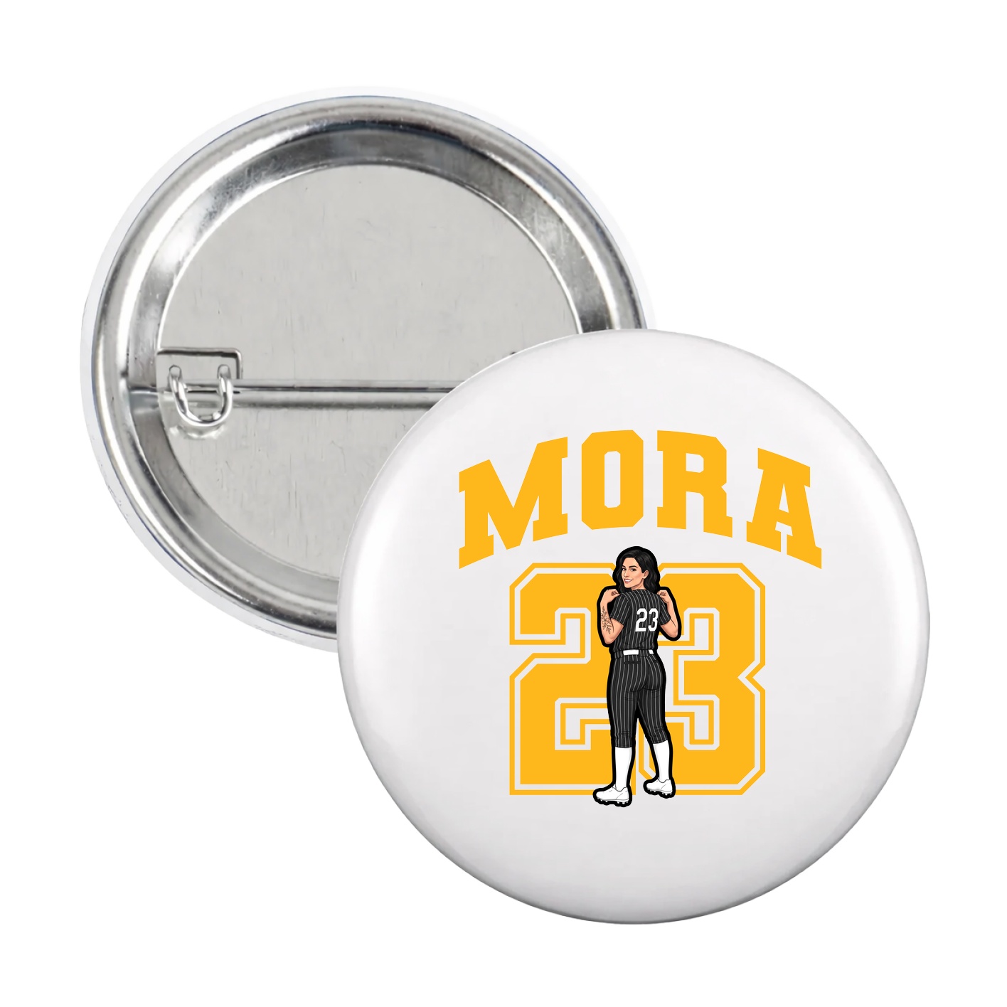 Game Day Button — Number in White