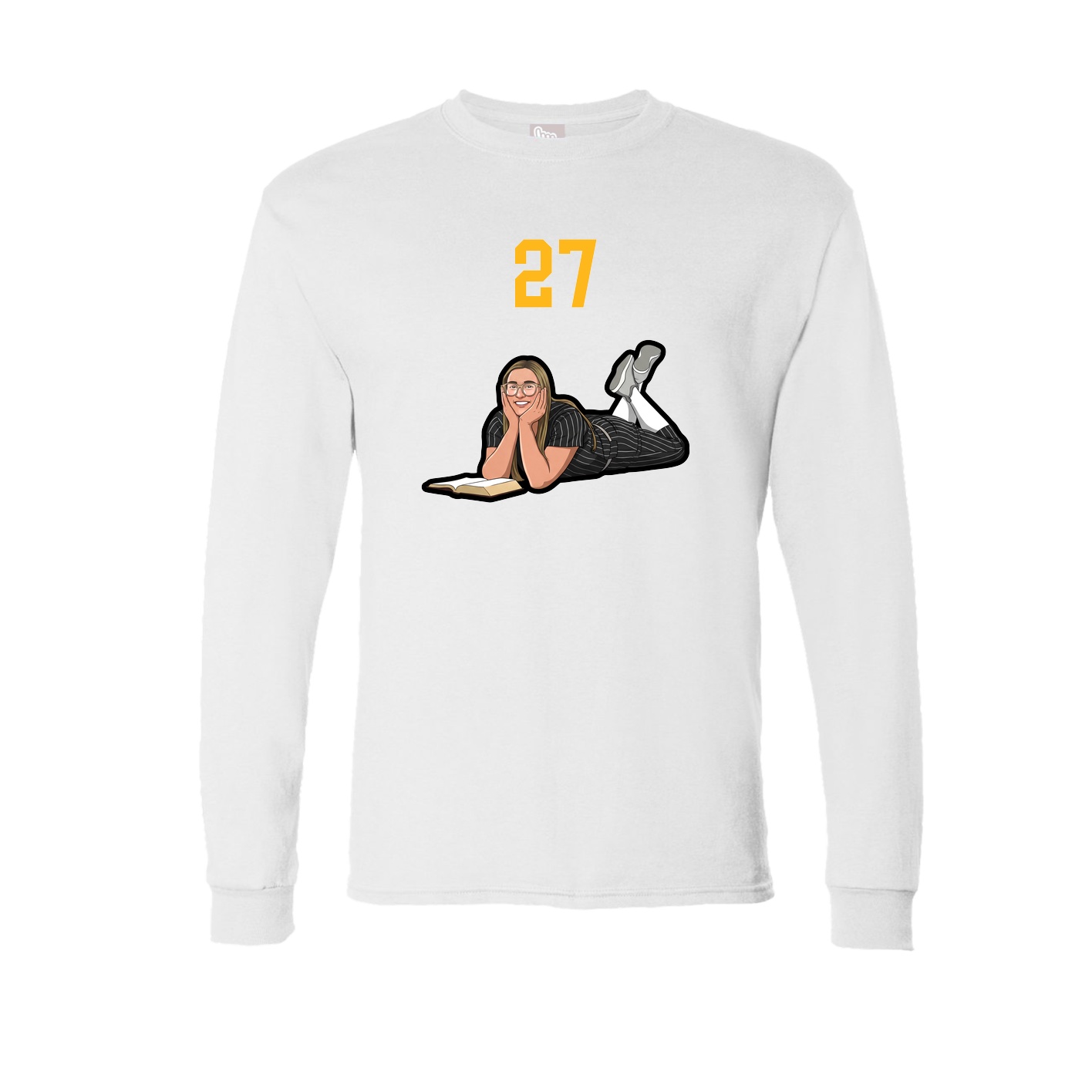 Long Sleeve Tee — Number Top in White