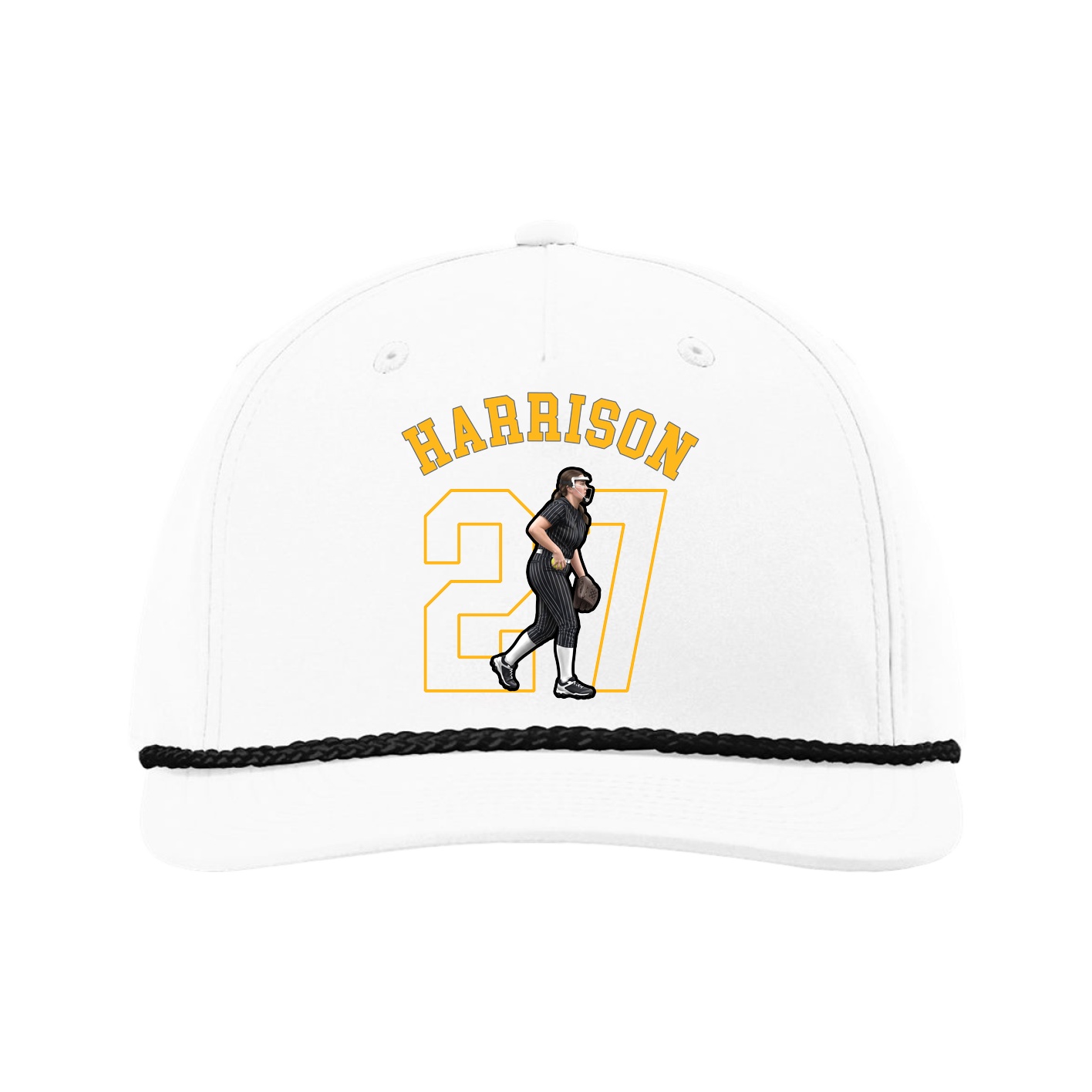 Five-Panel Classic Rope Cap — Shirsey Arch in White