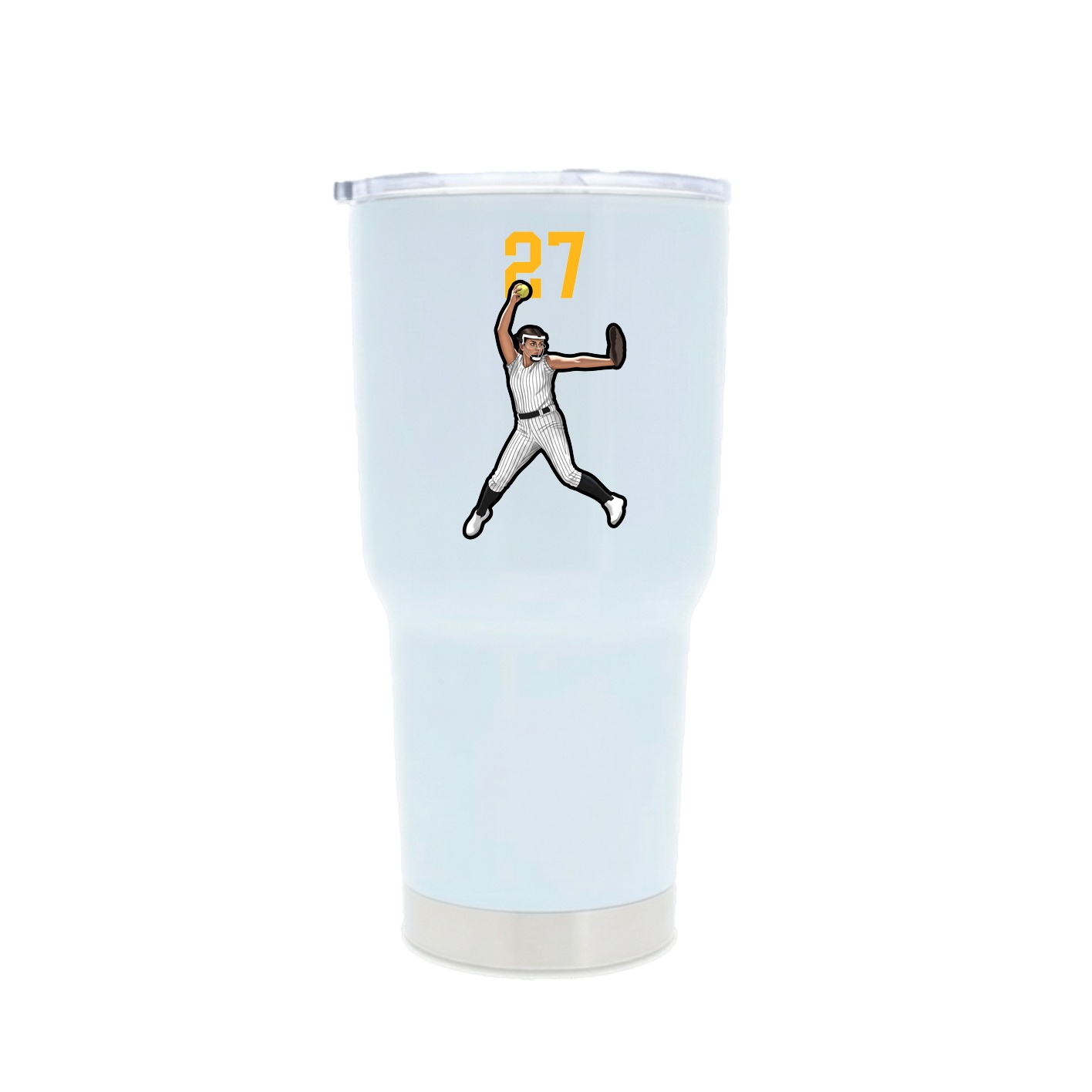 30oz Stainless Steel Tumbler — Number Top in White