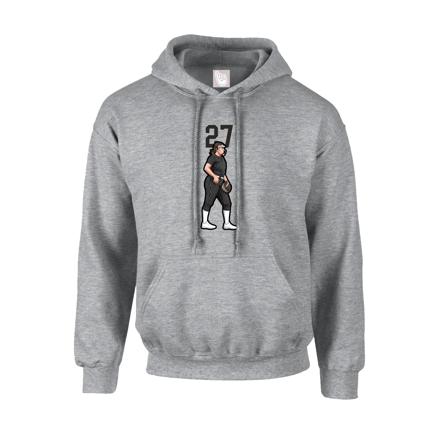 Hoodie — Number Top in Grey