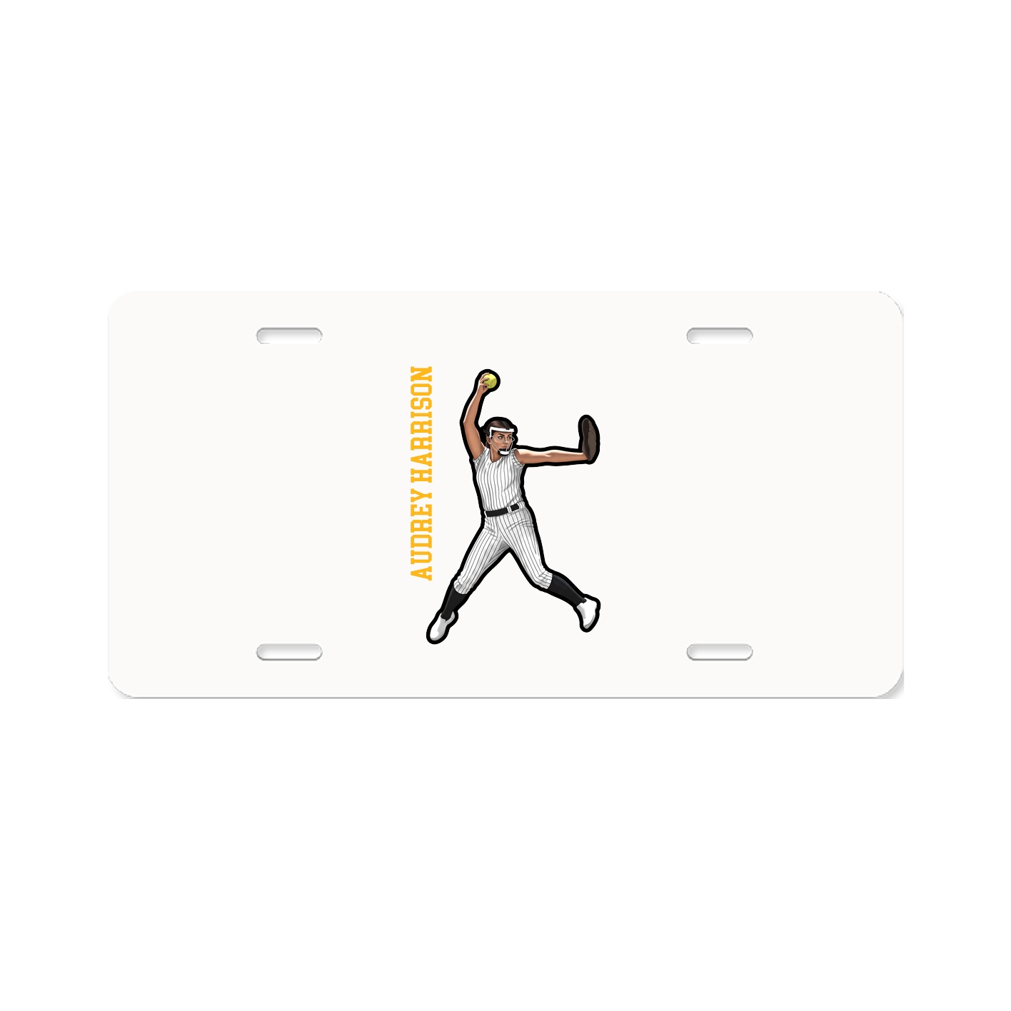 License Plate — Name Vertical in Classic