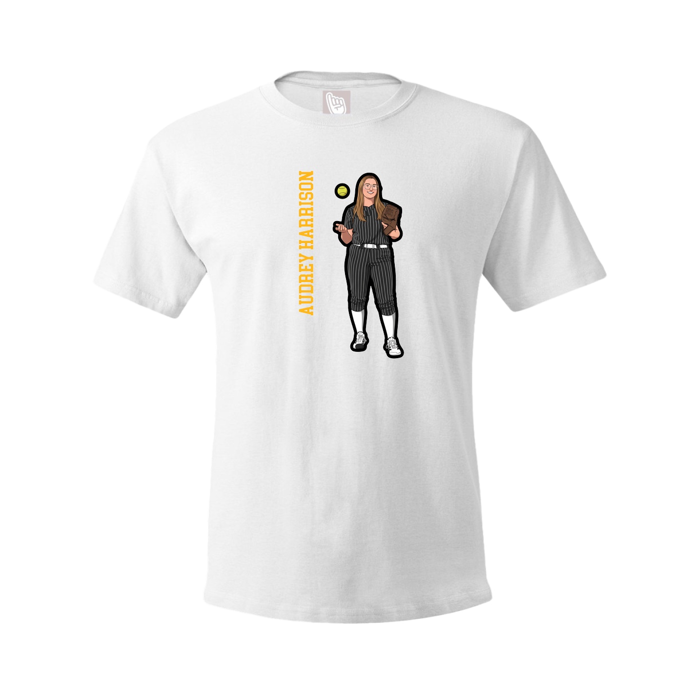 Youth Tee — Name Vertical in White