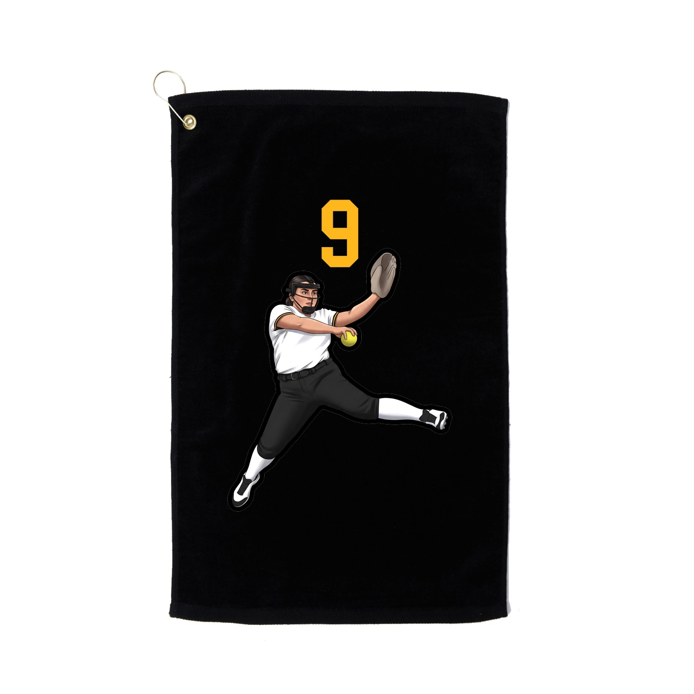 Golf Towel — Number Top in Black