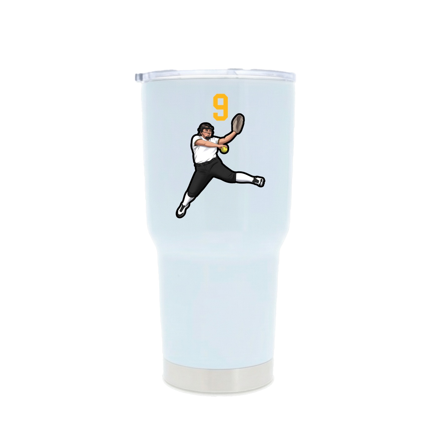 30oz Stainless Steel Tumbler — Number Top in White