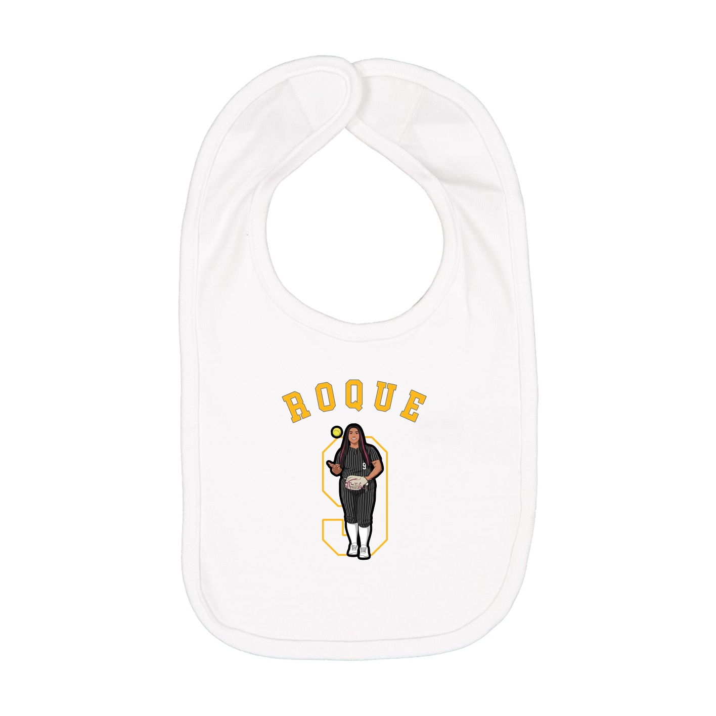 Infant Bib — Shirsey Arch in White