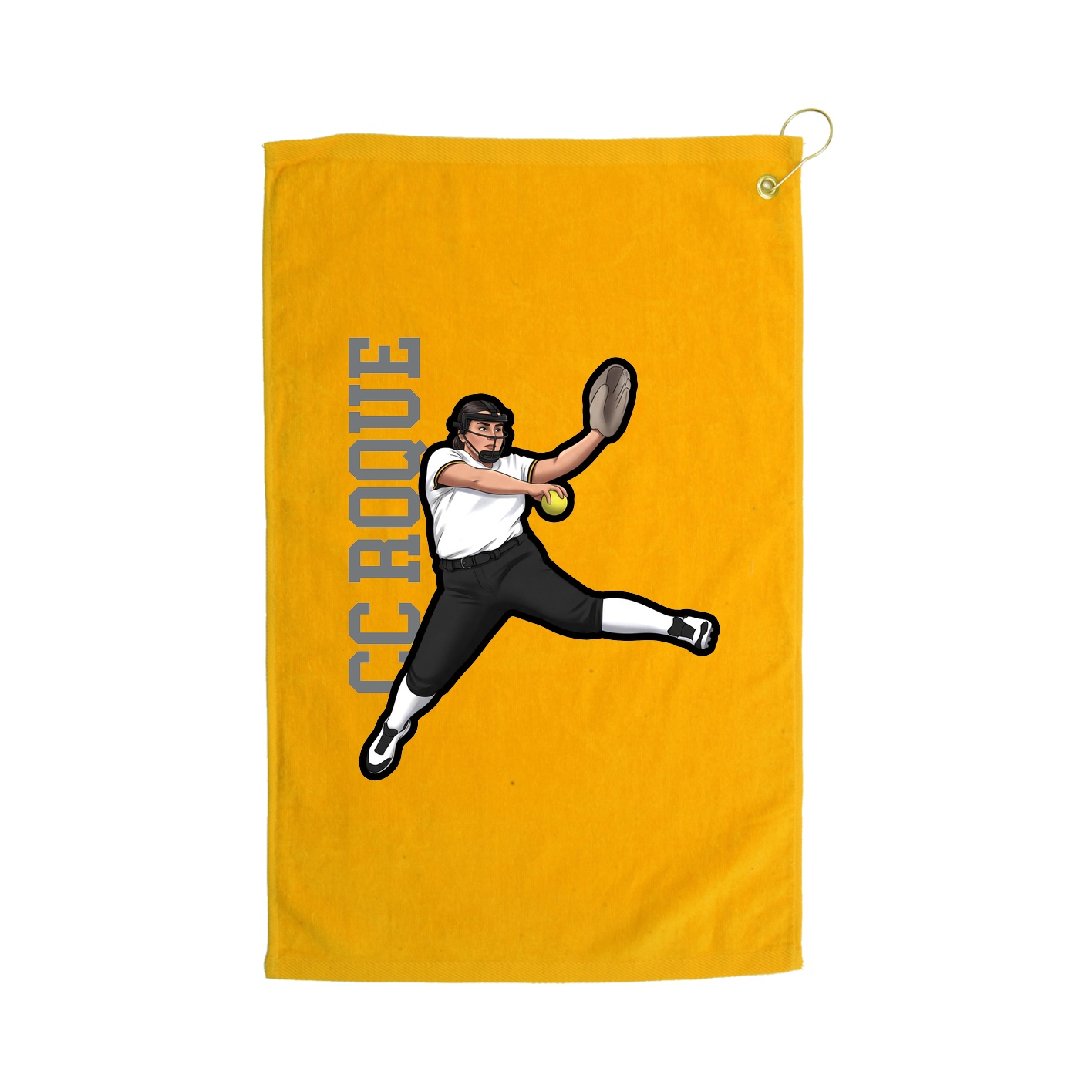 Golf Towel — Name Vertical in Gold