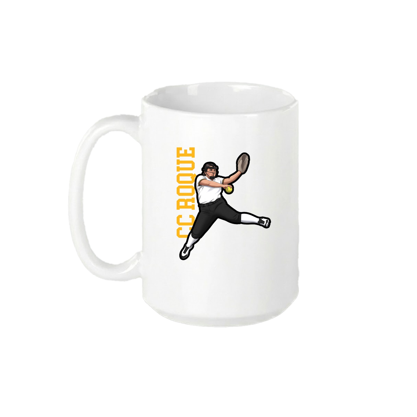 15oz Coffee Mug — Name Vertical in White