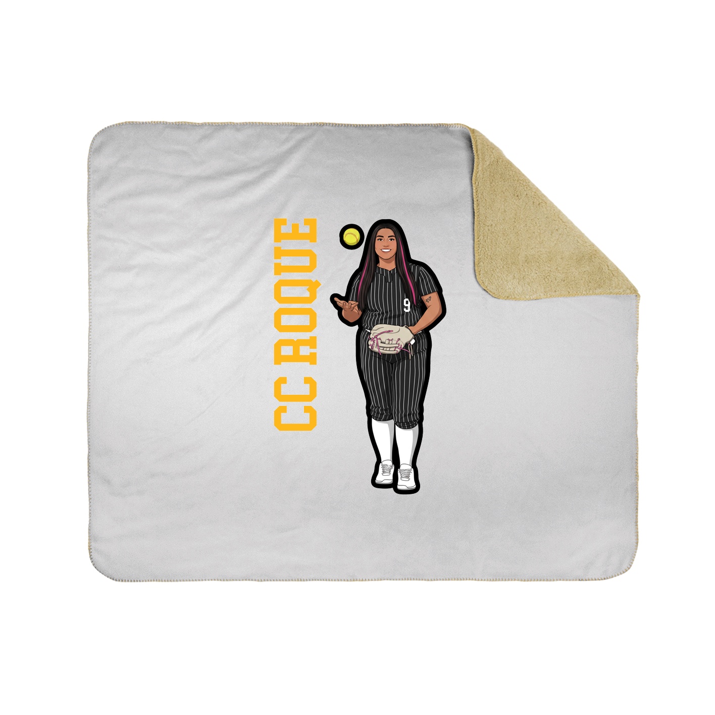 Throw Blanket — Name Vertical in White