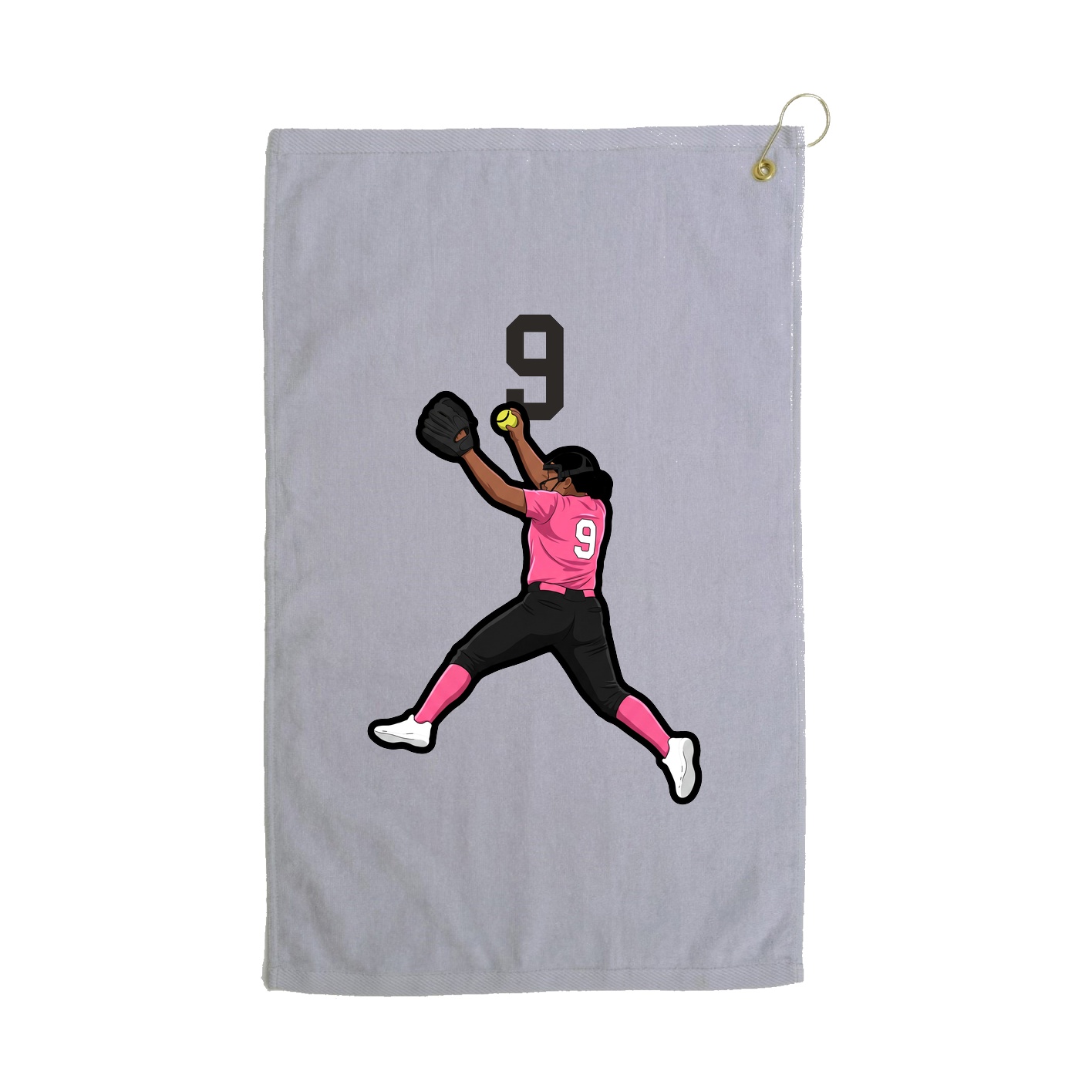 Golf Towel — Number Top in Grey