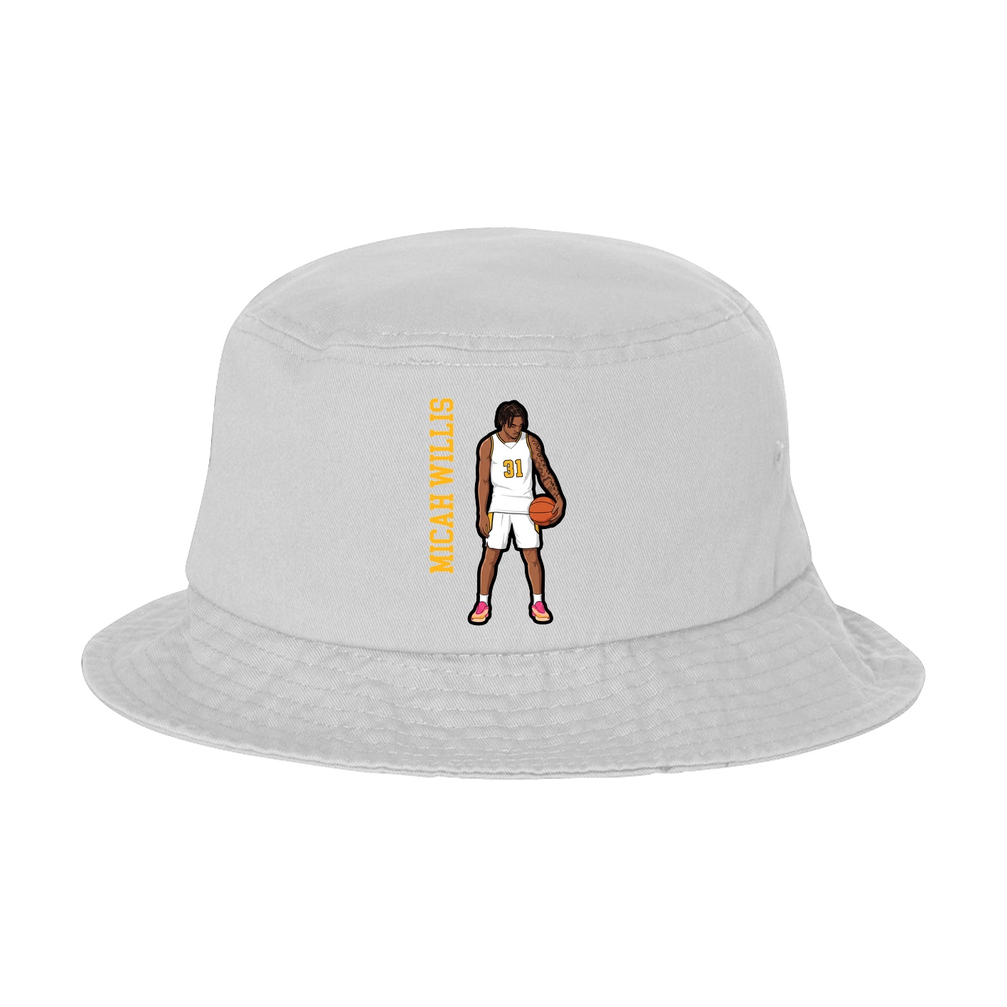 Bucket Cap — Name Vertical in White