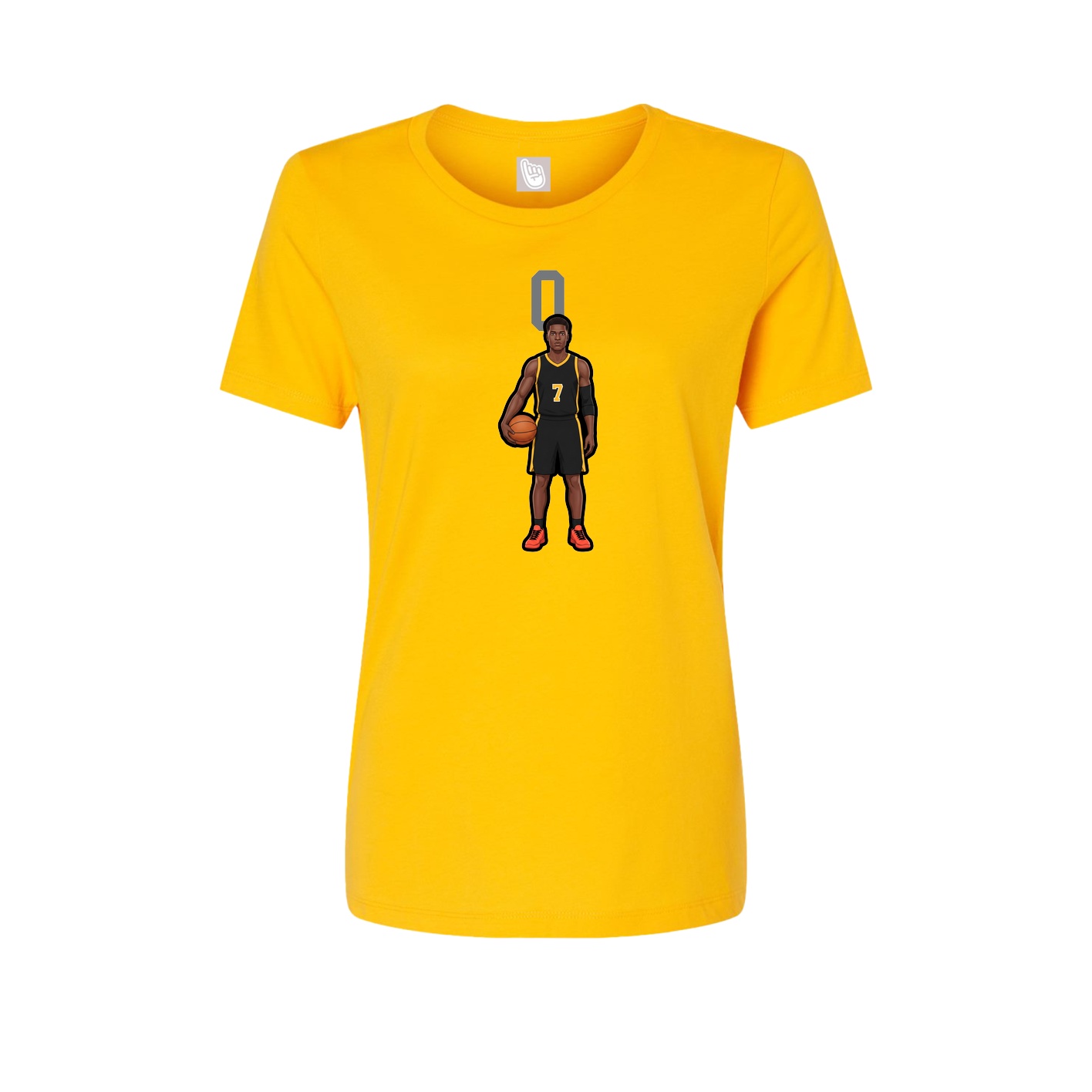 Womens Tee — Number Top in Gold