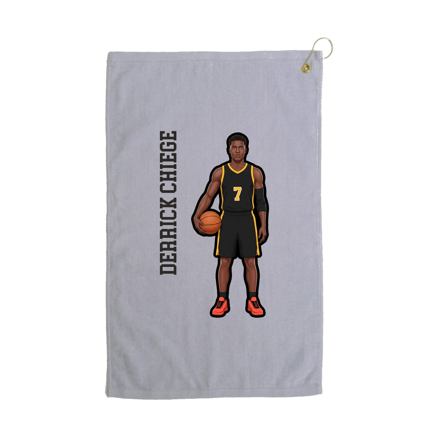 Golf Towel — Name Vertical in Grey