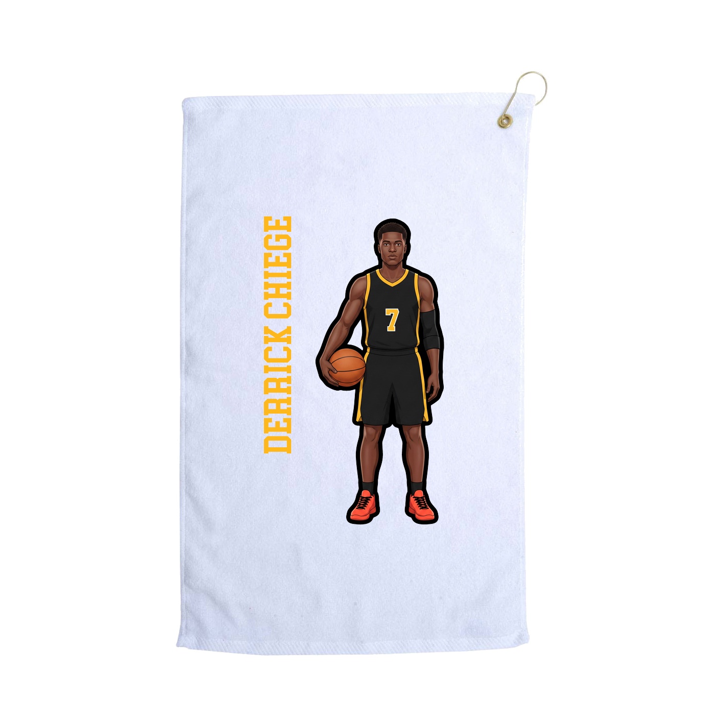 Golf Towel — Name Vertical in White