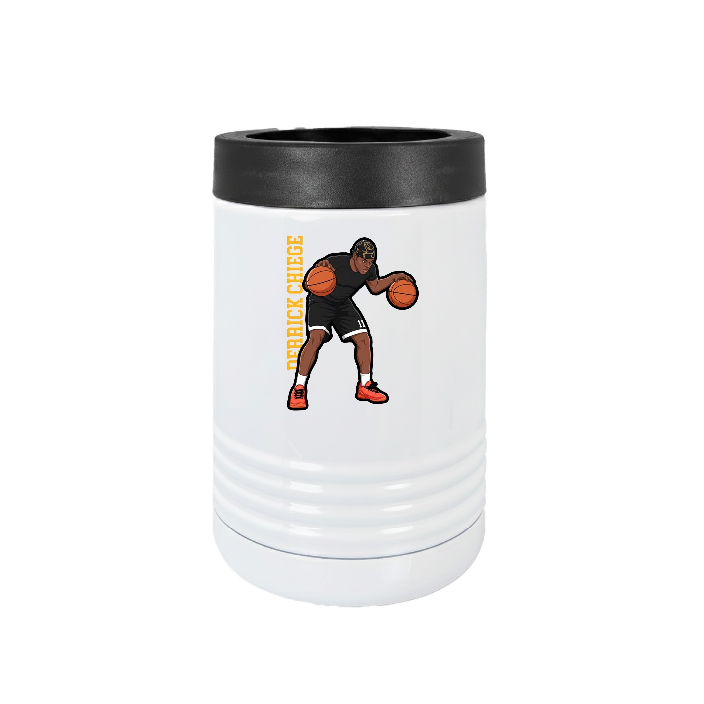 Beverage Holder — Name Vertical in White