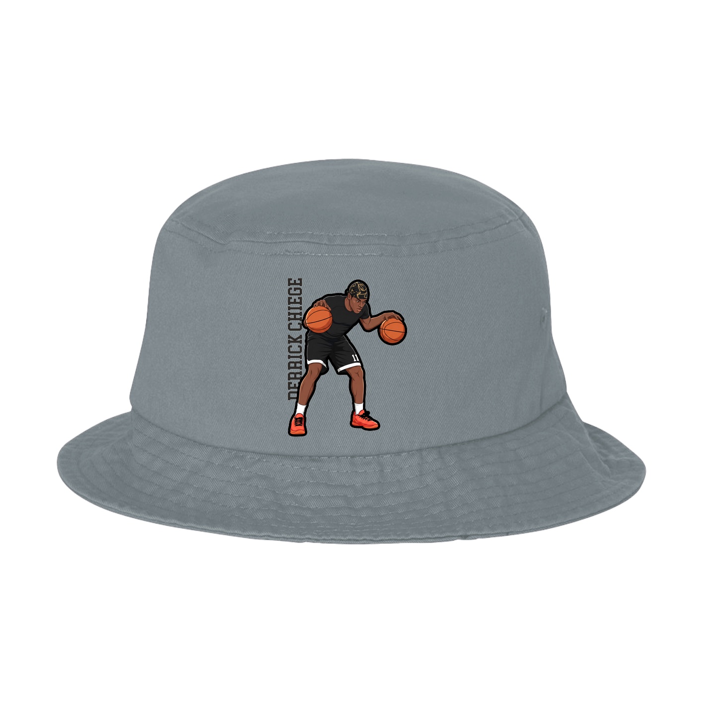 Bucket Cap — Name Vertical in Grey